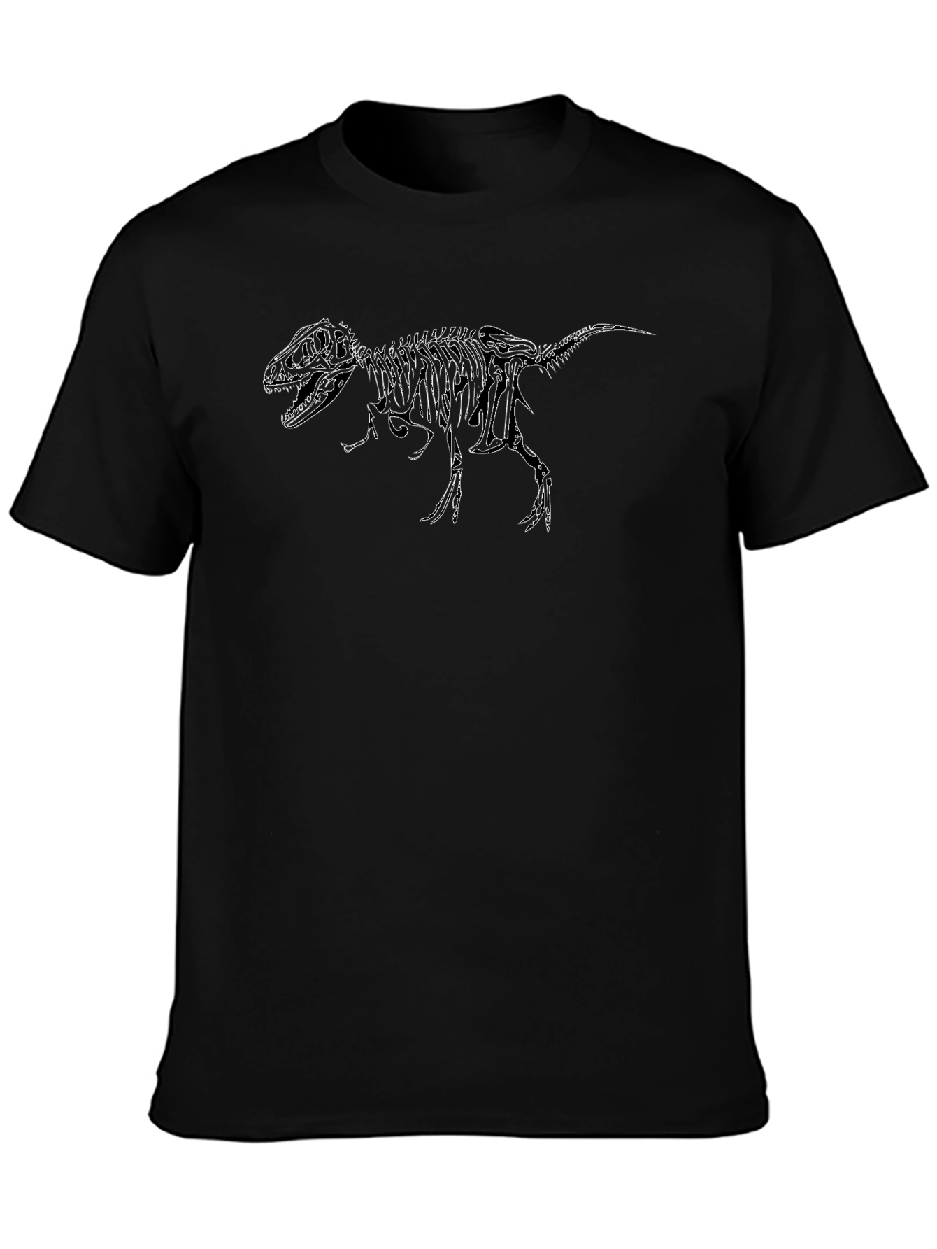 Dinosaur Skeleton Graphic Black T-Shirt