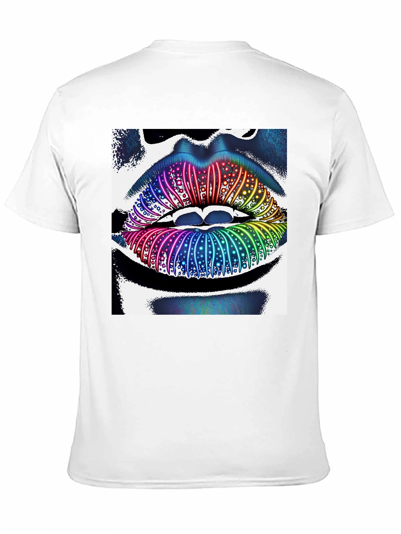 Rainbow Lips Graphic Tee - Unique Statement Shirt