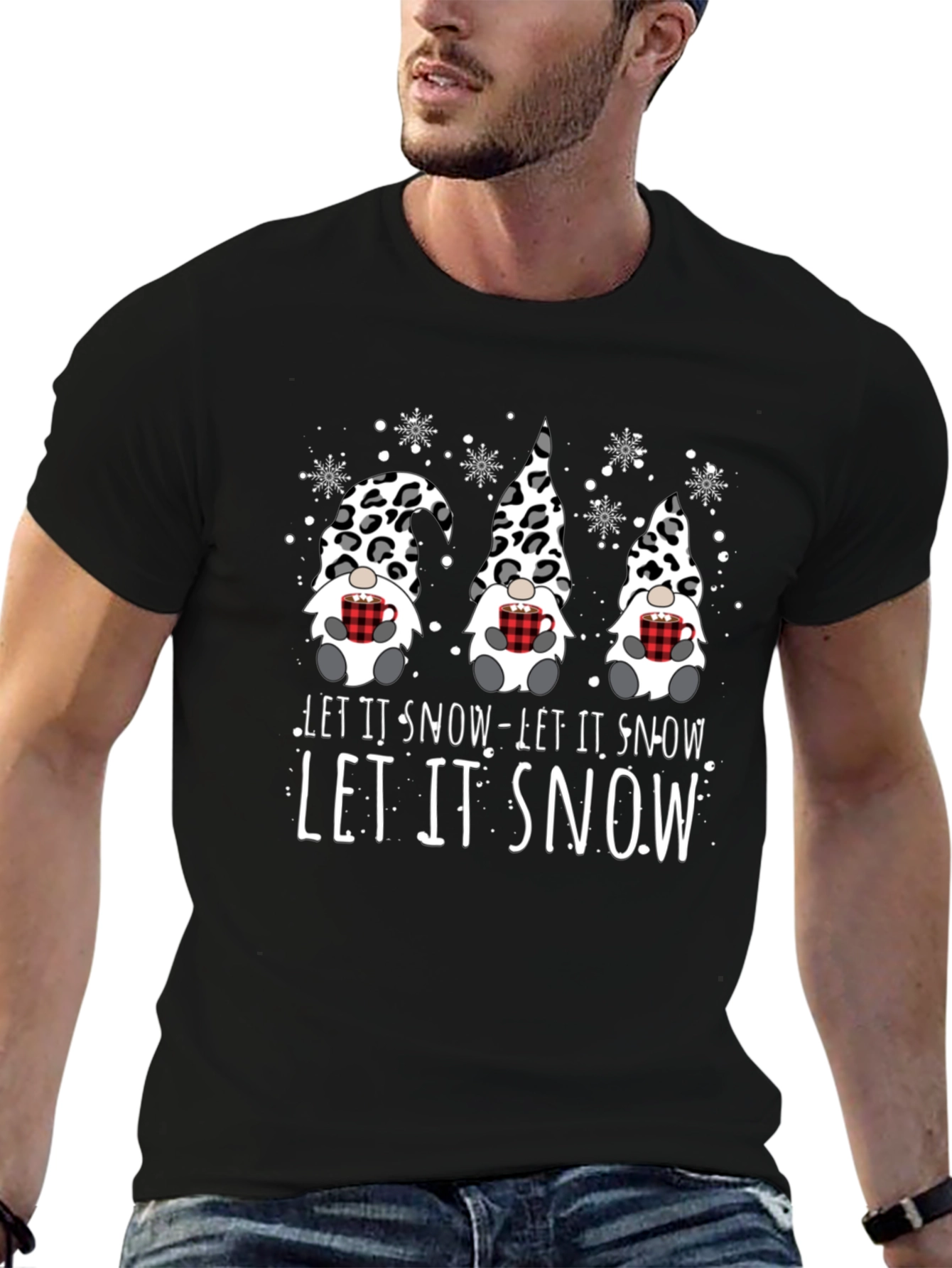 Festive Gnomes Let it Snow Graphic Tee
