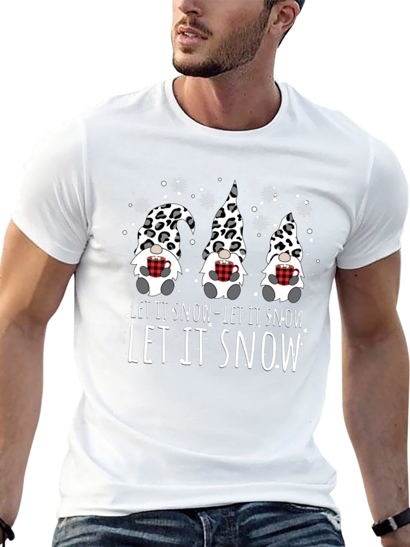 Festive Gnomes Let it Snow Graphic Tee