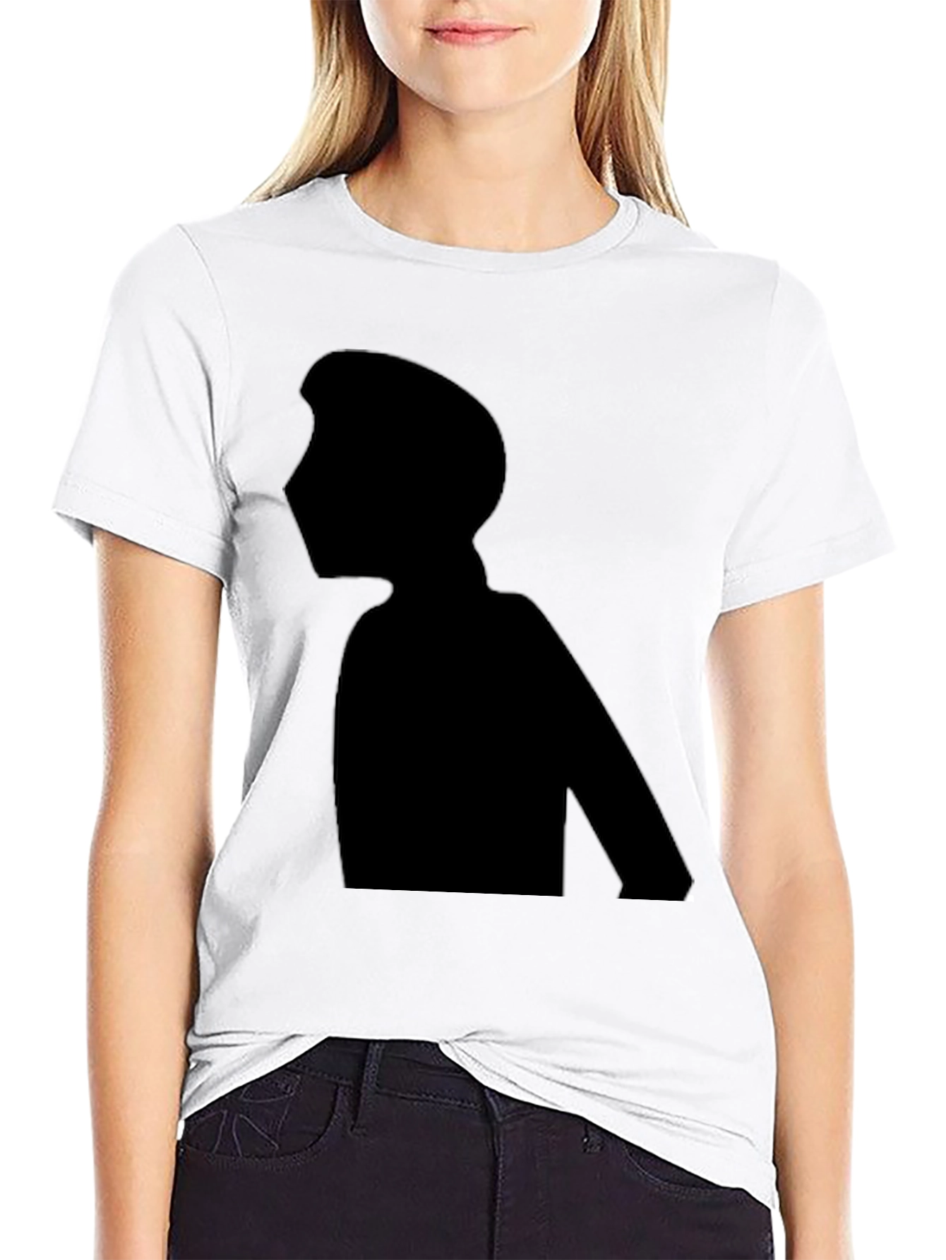 Silhouette Graphic Tee - Black Cotton Casual Wear