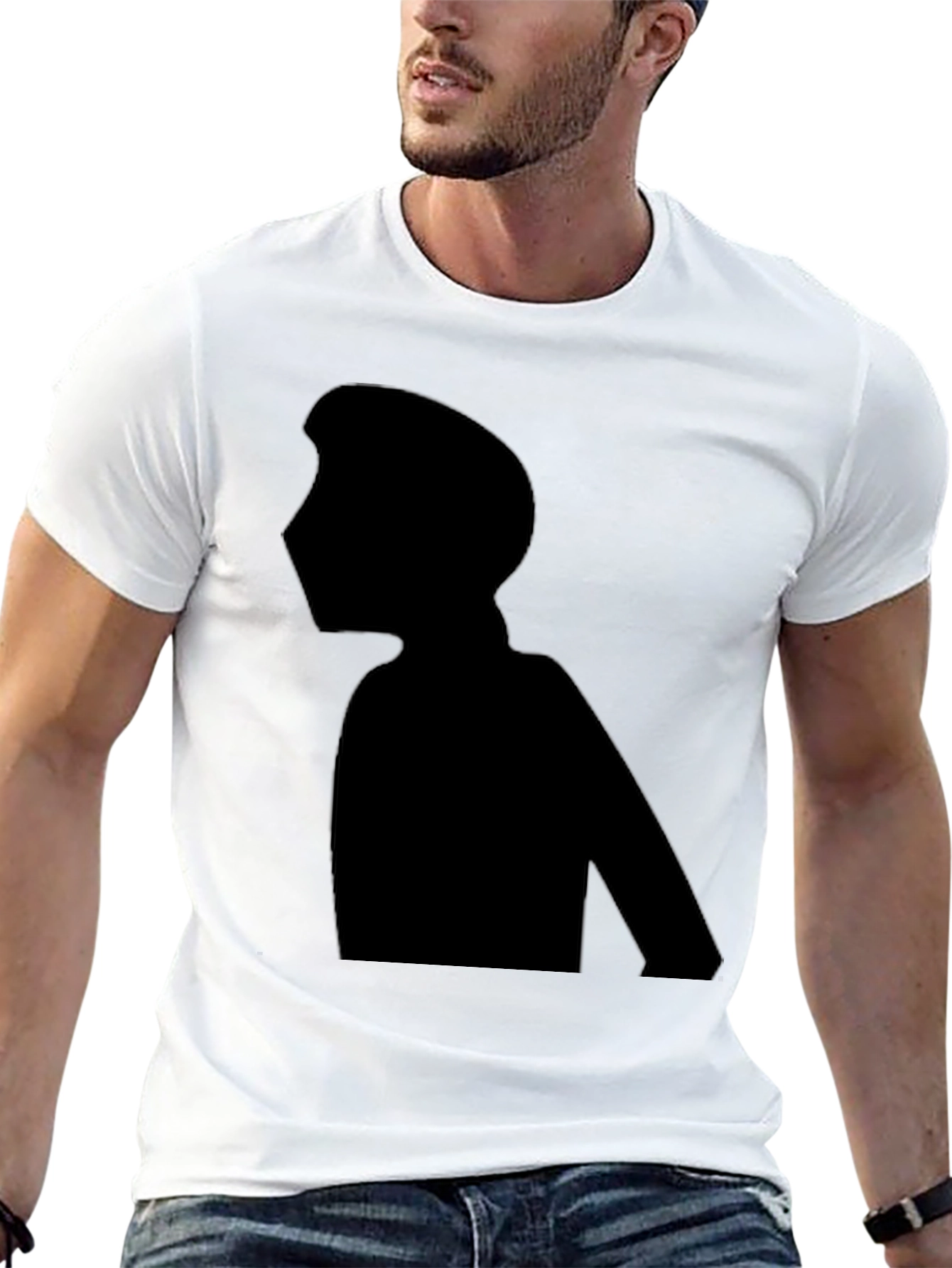 Silhouette Graphic Tee - Black Cotton Casual Wear