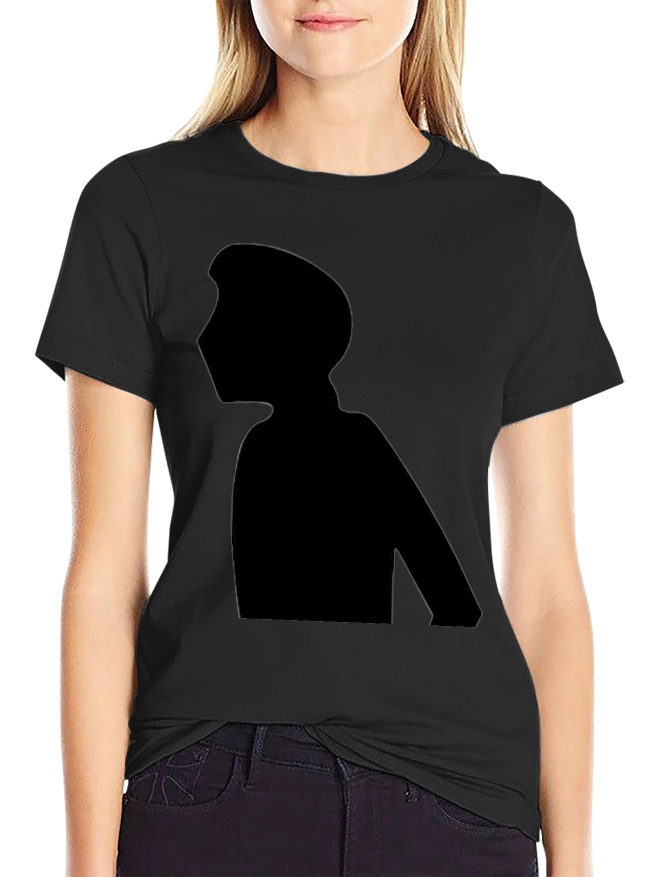 Silhouette Graphic Tee - Black Cotton Casual Wear