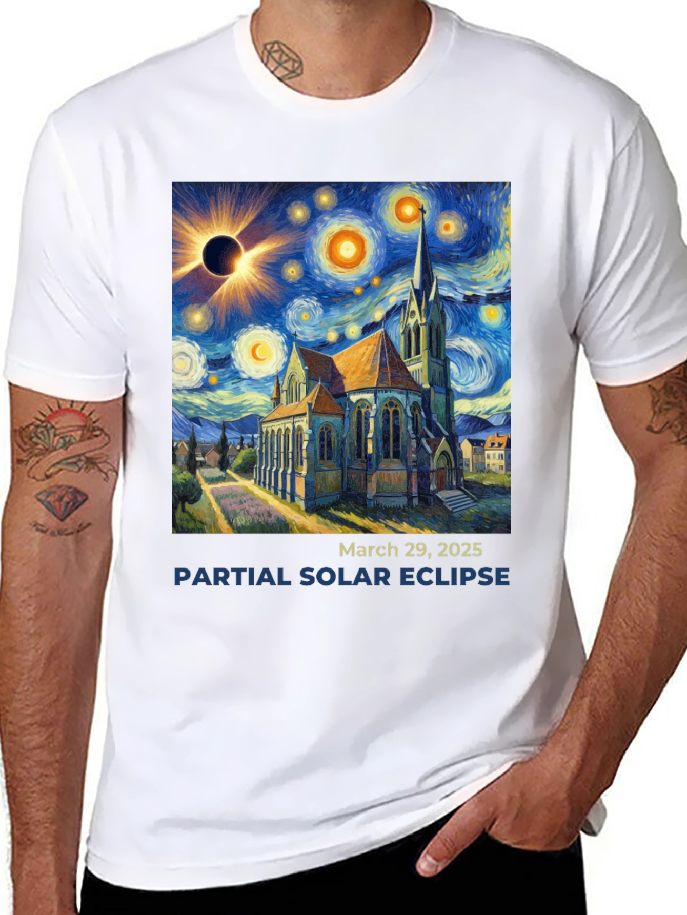 Starry Night Solar Eclipse T-Shirt