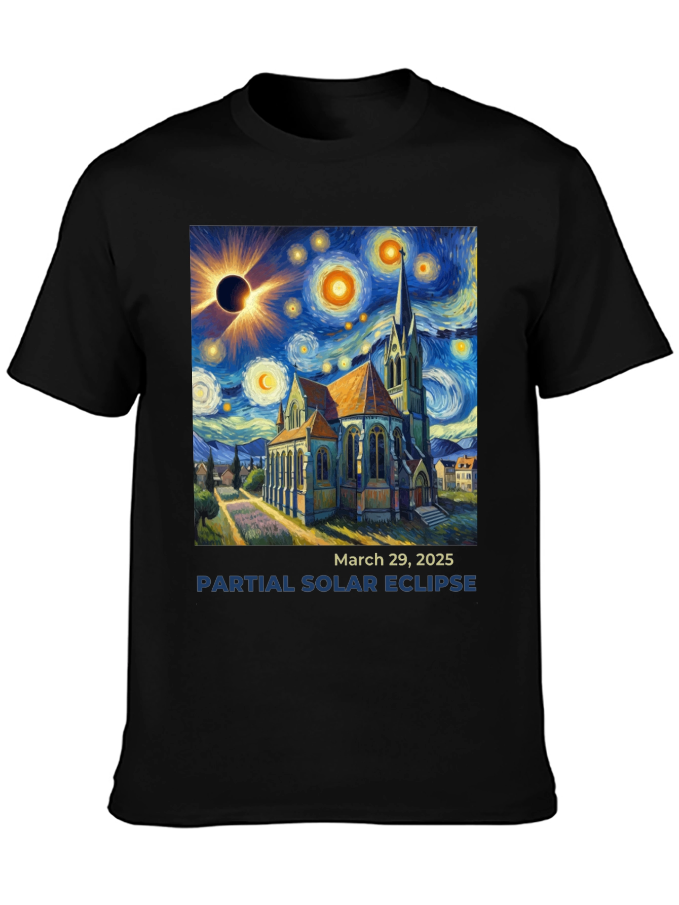 Starry Night Solar Eclipse T-Shirt
