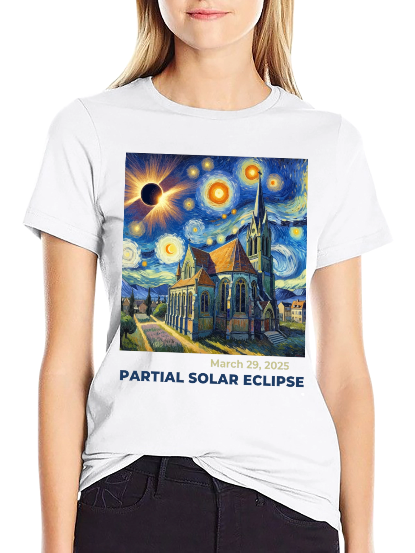 Starry Night Solar Eclipse T-Shirt