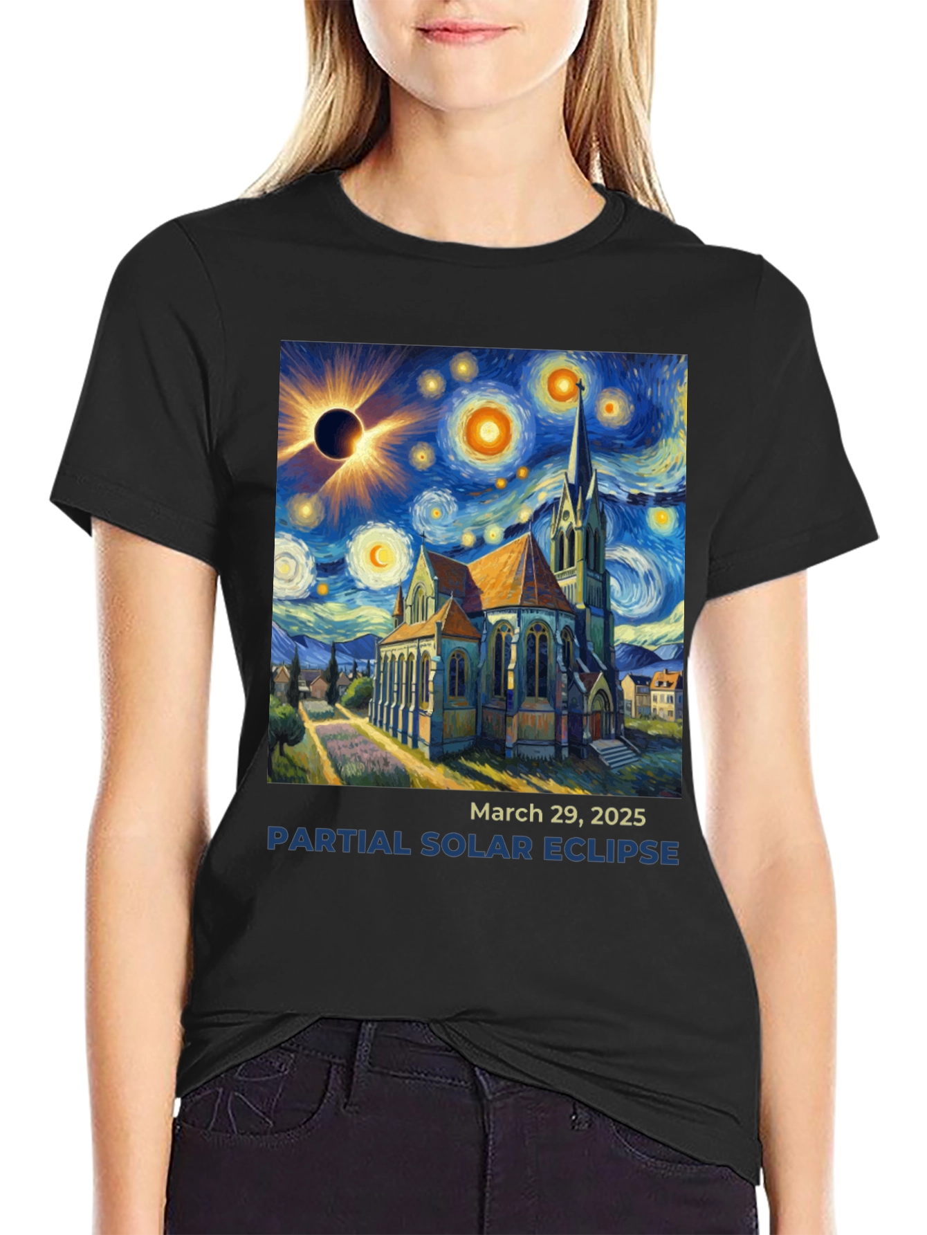 Starry Night Solar Eclipse T-Shirt