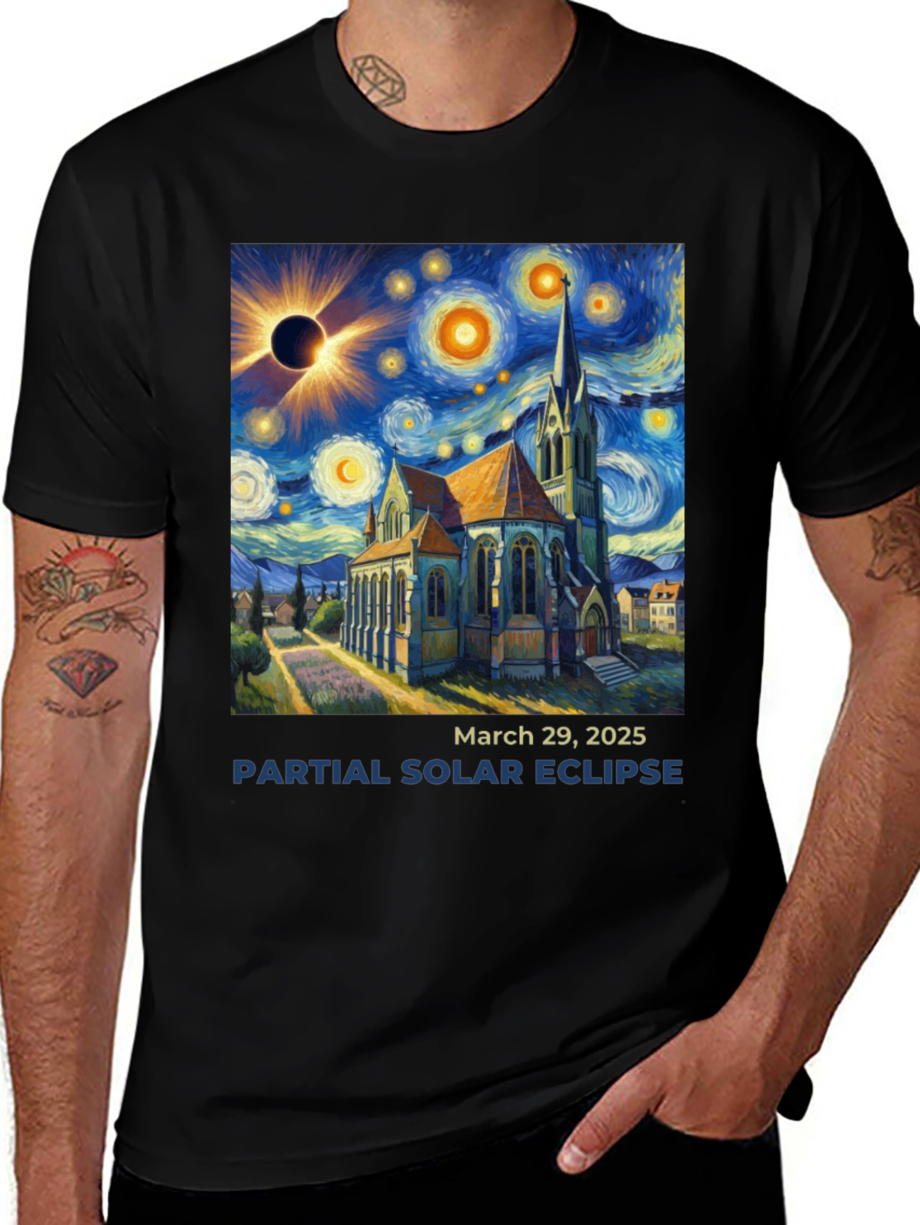 Starry Night Solar Eclipse T-Shirt