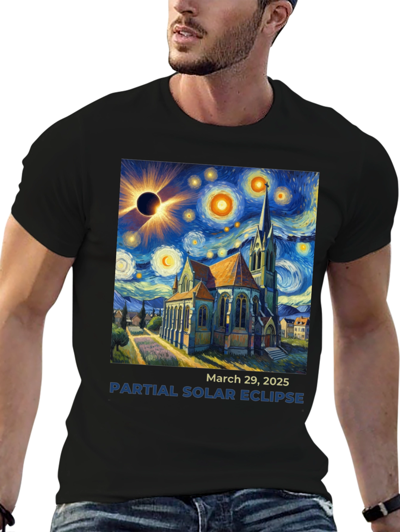 Starry Night Solar Eclipse T-Shirt