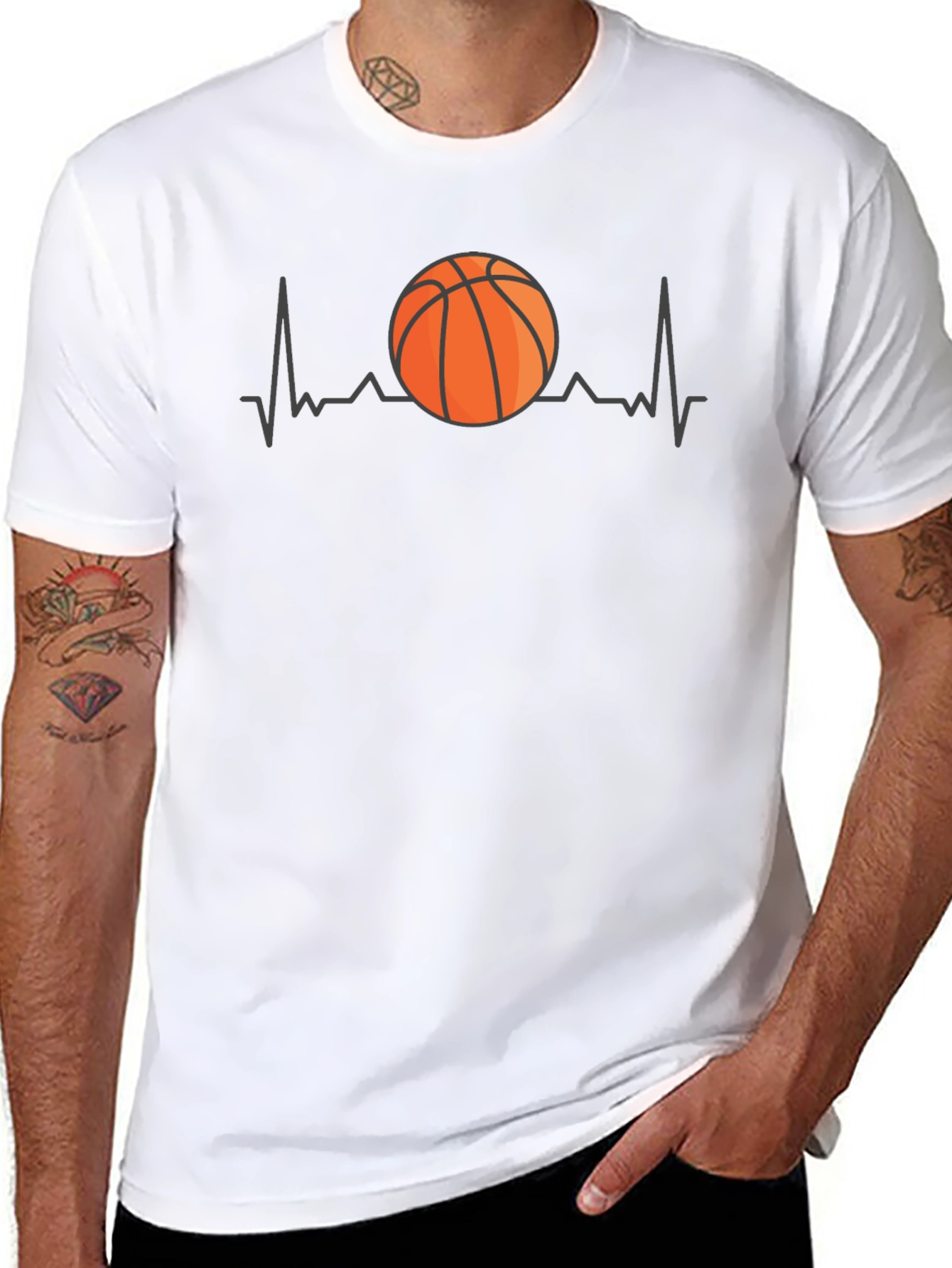 Basketball Heartbeat T-Shirt - Passionate Athlete Tee