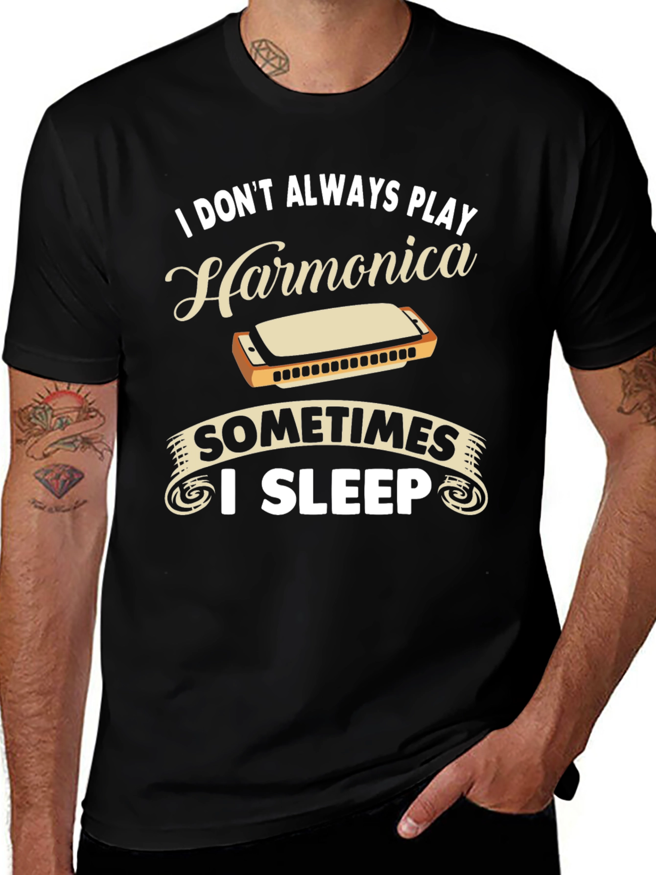 Harmonica Player Graphic T-Shirt
