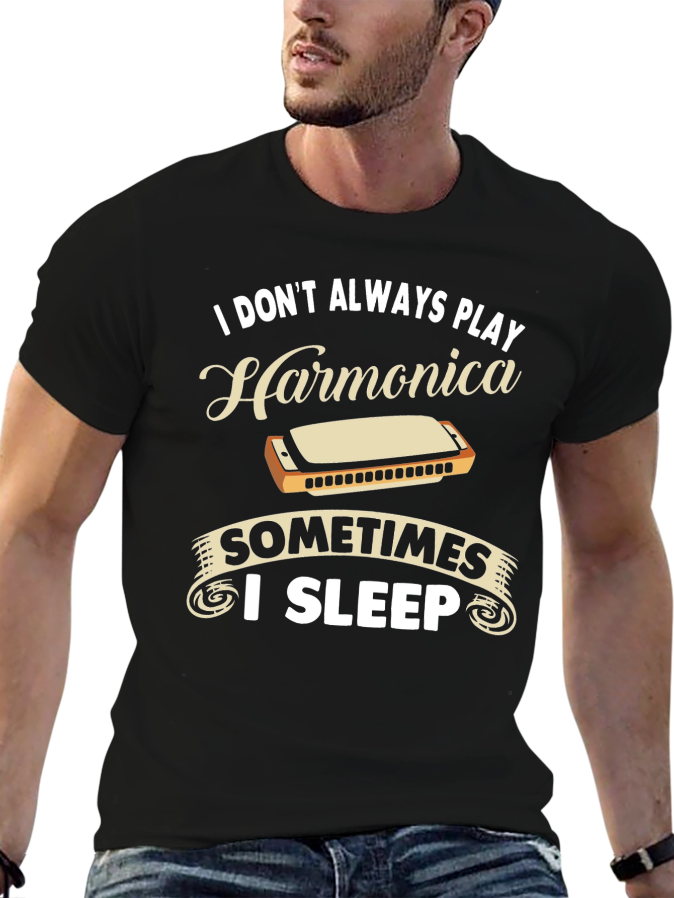 Harmonica Player Graphic T-Shirt