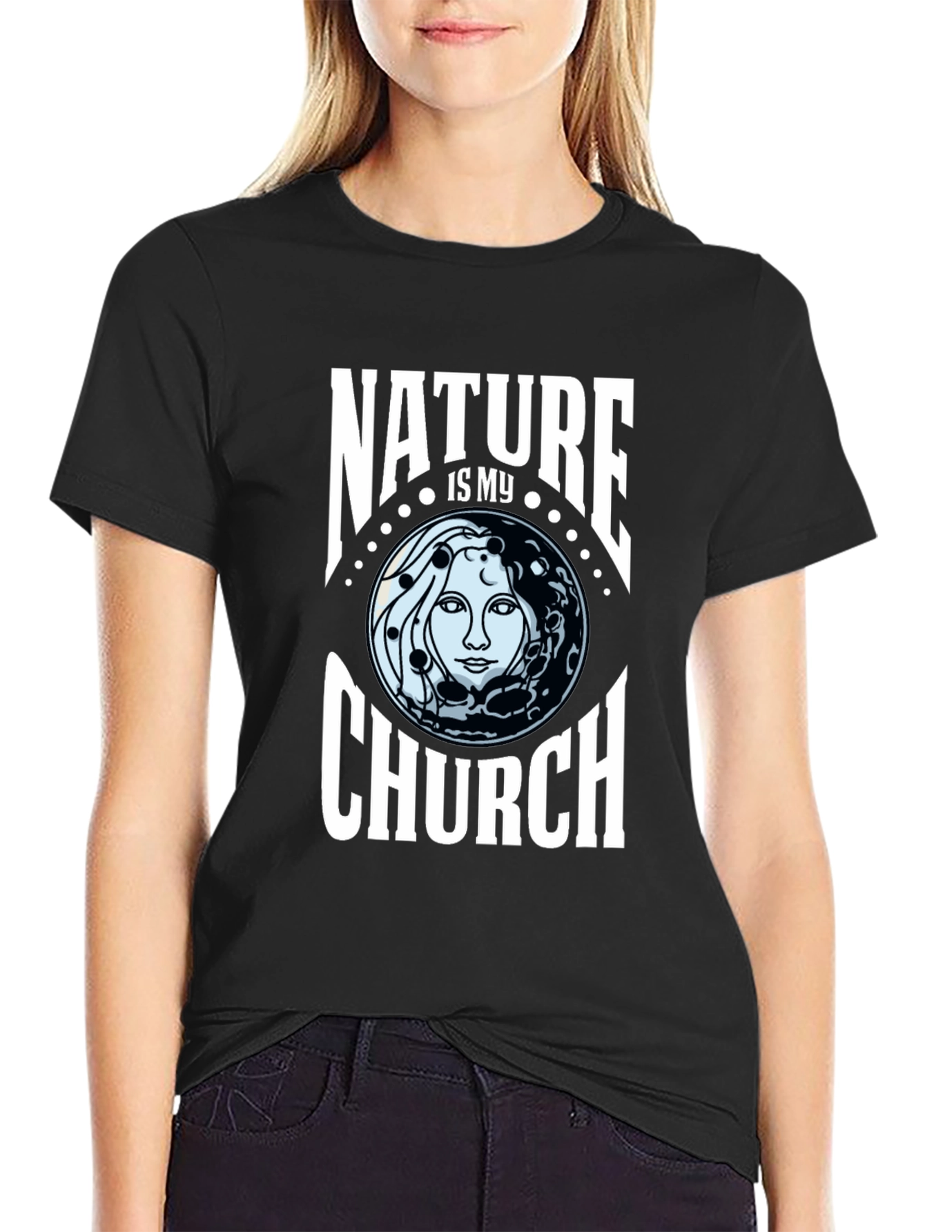 Nature is My Church Black Graphic T-Shirt