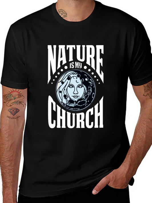 Nature is My Church Black Graphic T-Shirt