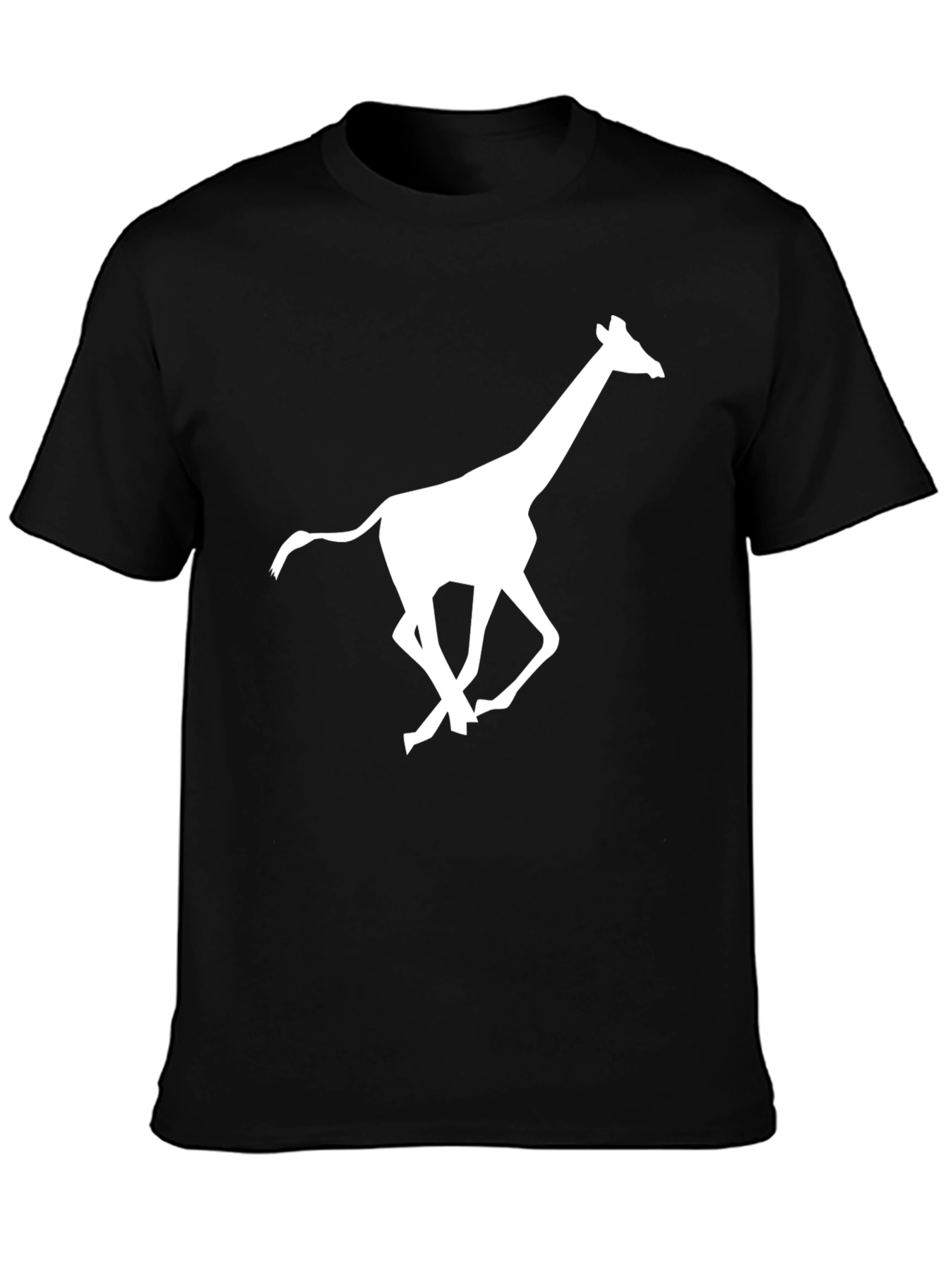 Running Giraffe Graphic Black T-Shirt