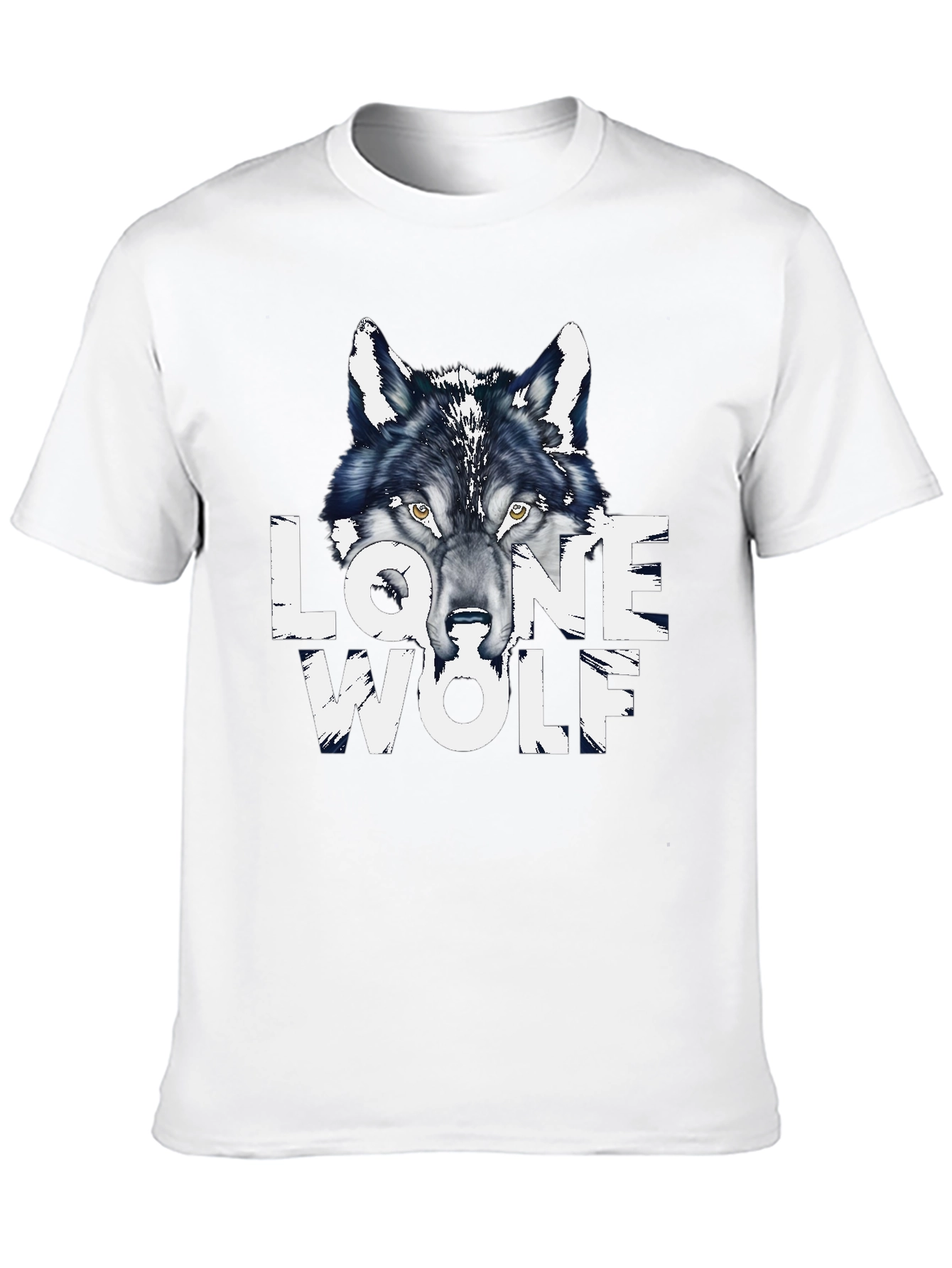 Lone Wolf Graphic Print Black T-Shirt