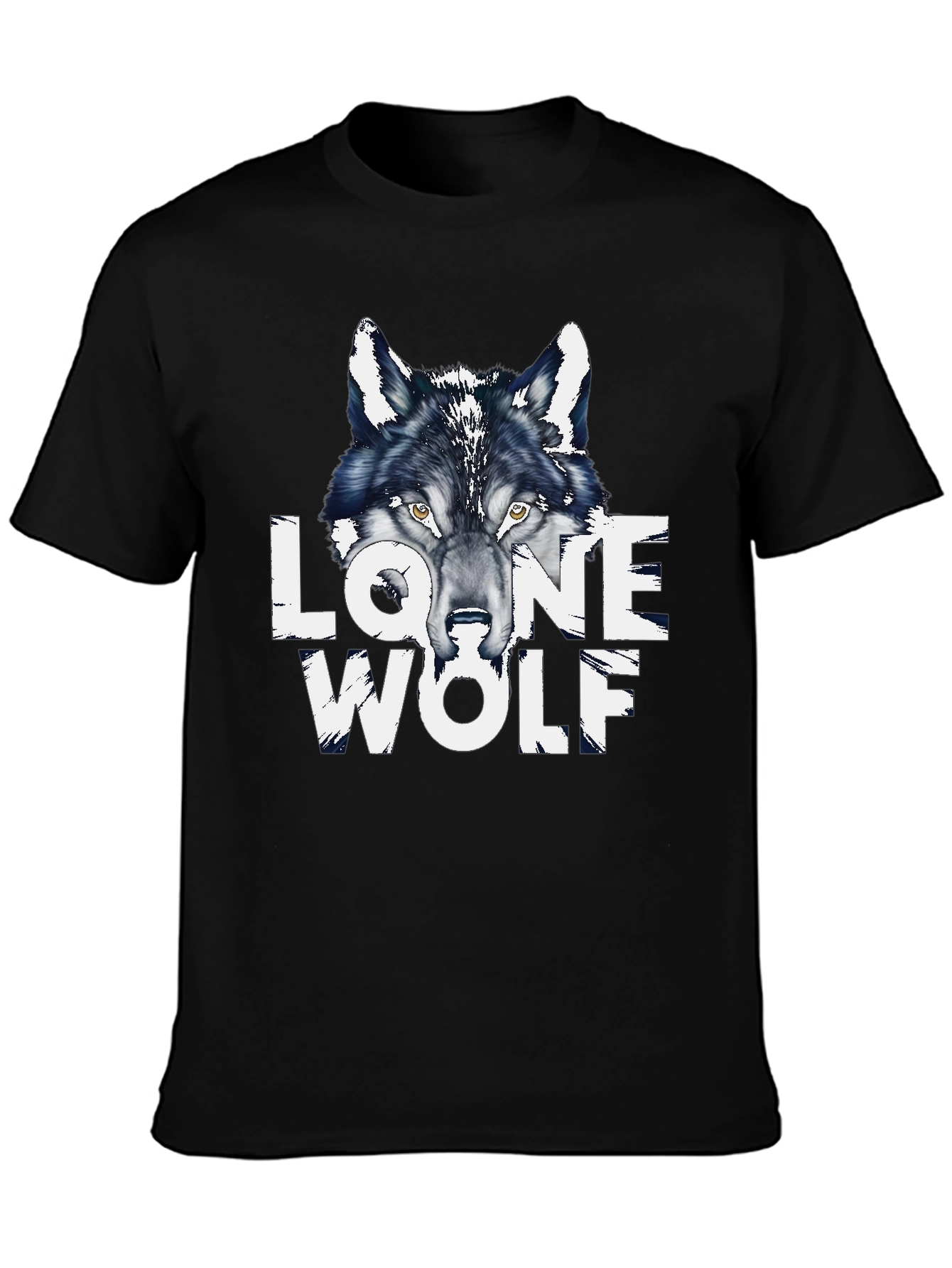 Lone Wolf Graphic Print Black T-Shirt