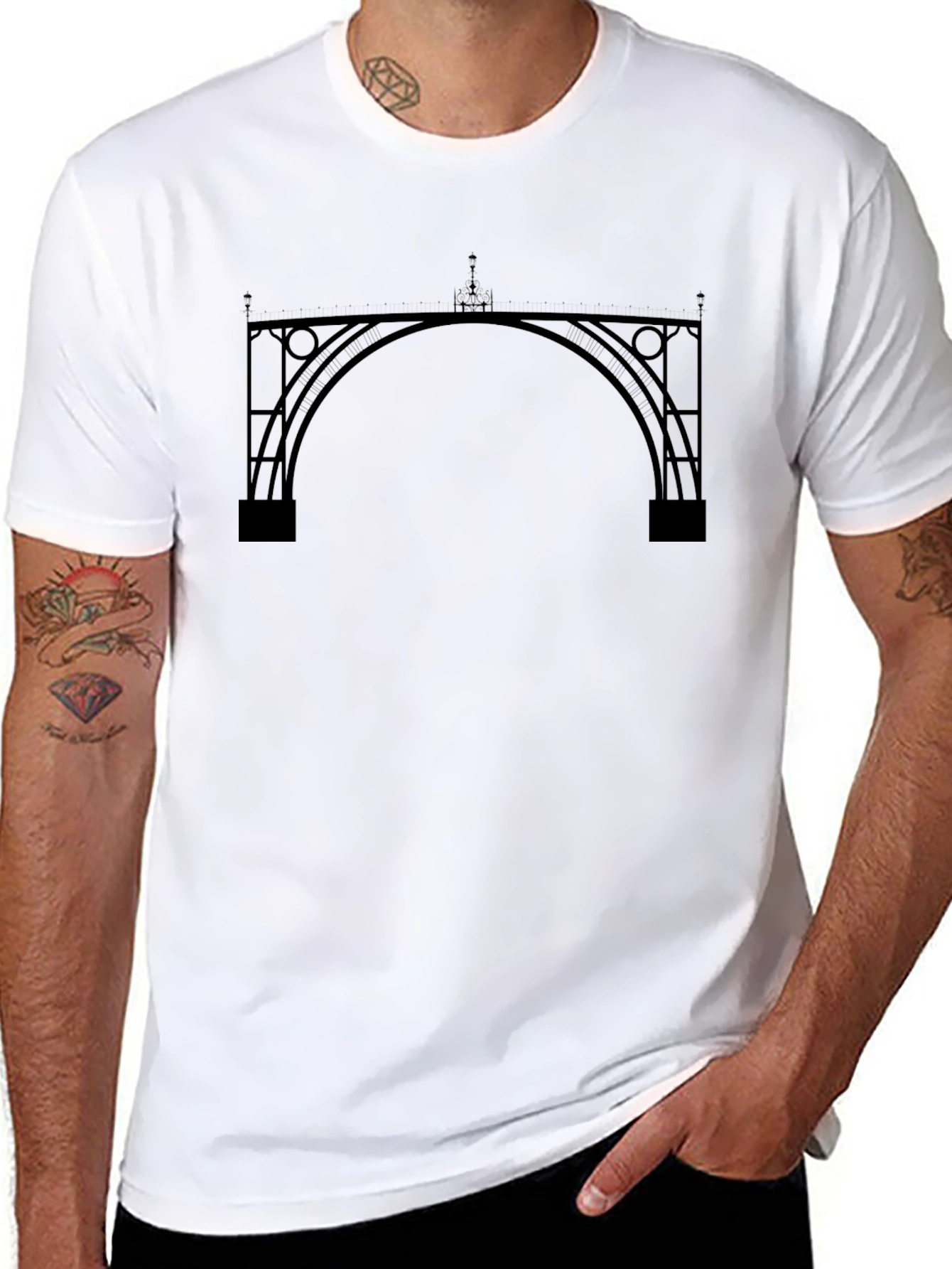 Architectural Bridge Black Graphic Tee