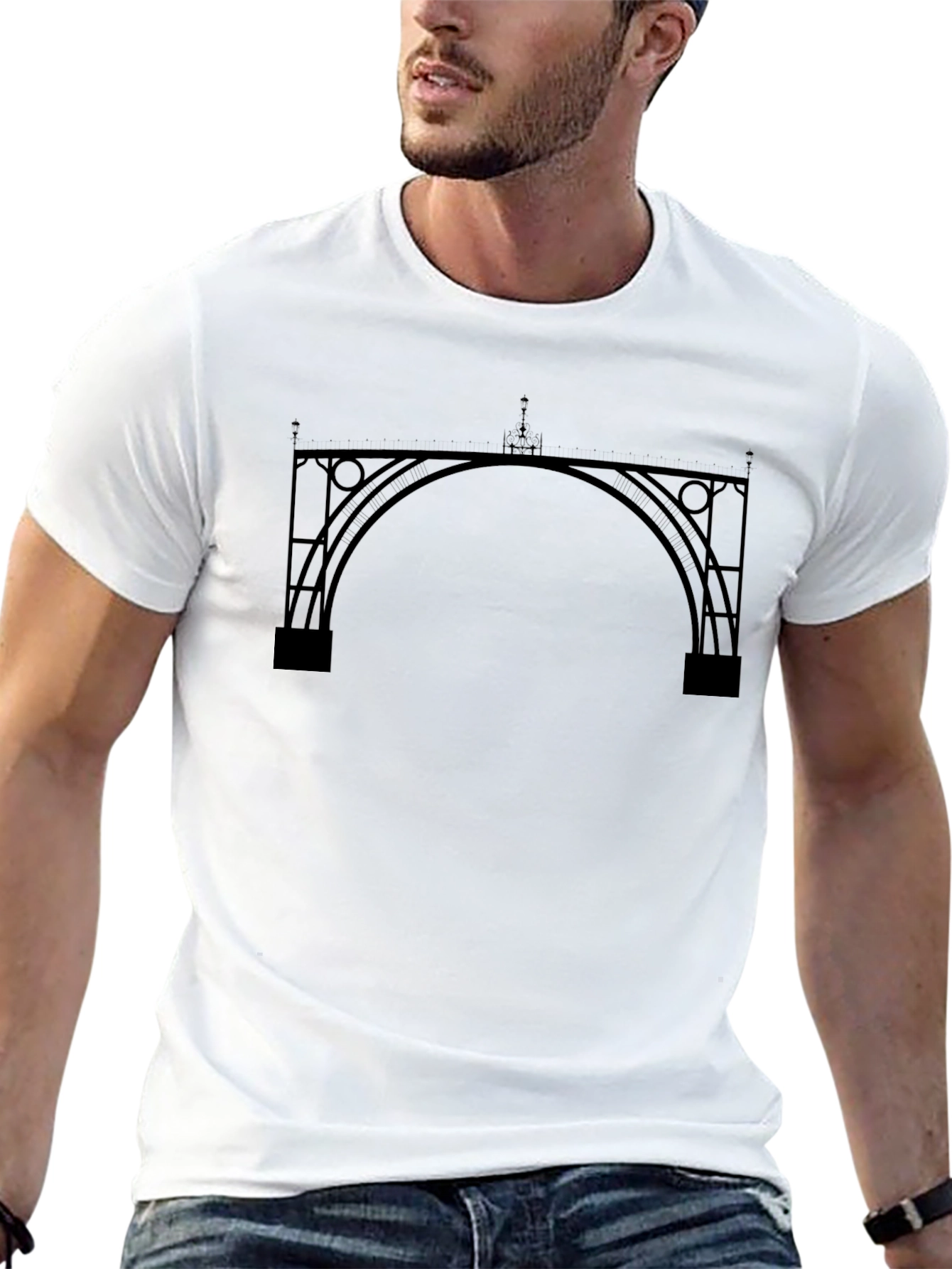 Architectural Bridge Black Graphic Tee