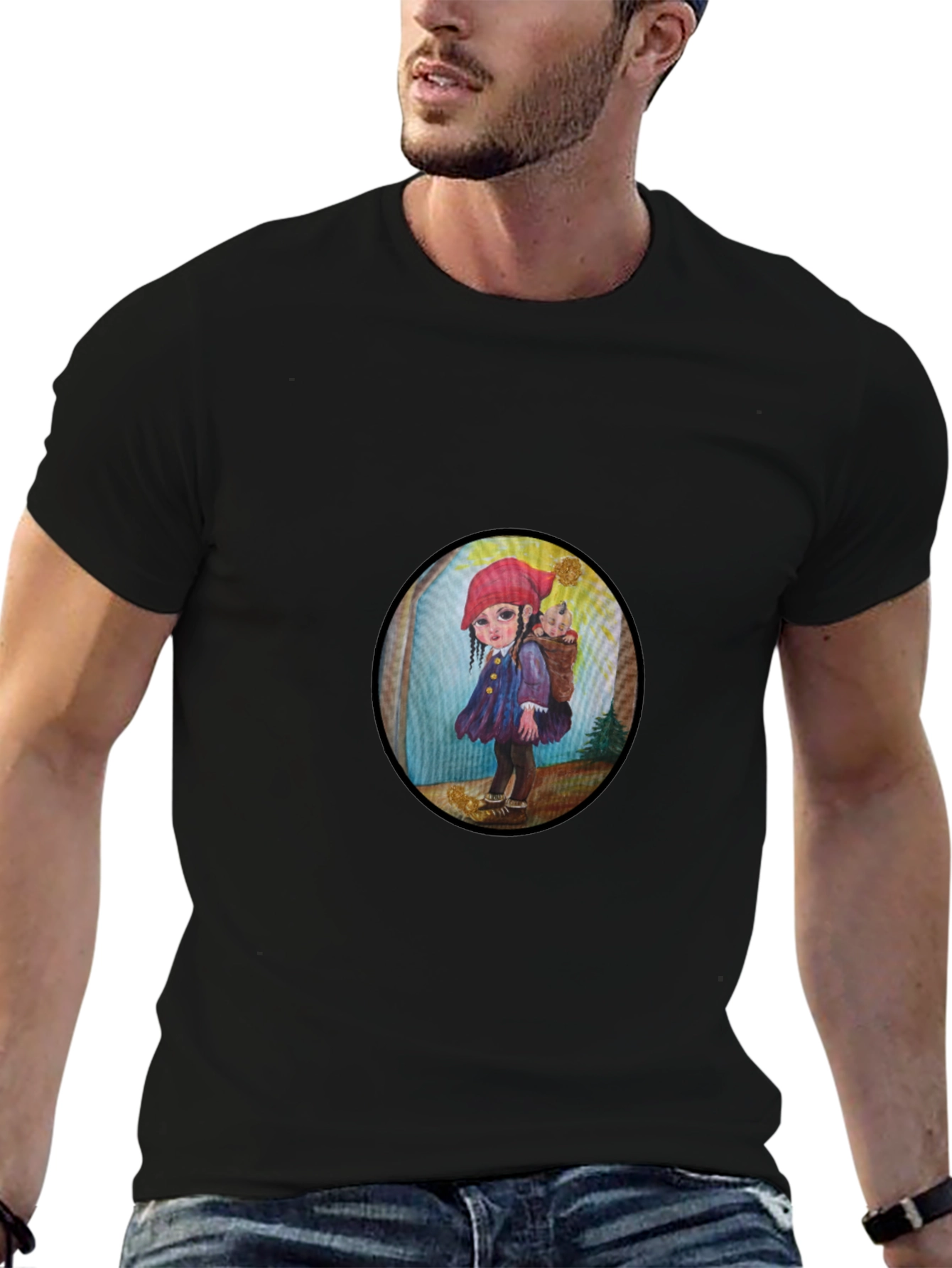 Whimsical Girl Graphic Tee - Unique Print