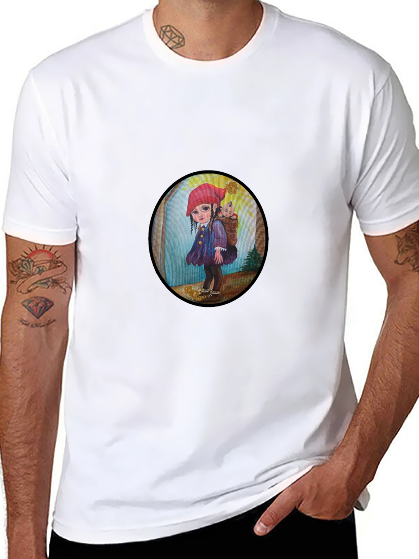 Whimsical Girl Graphic Tee - Unique Print