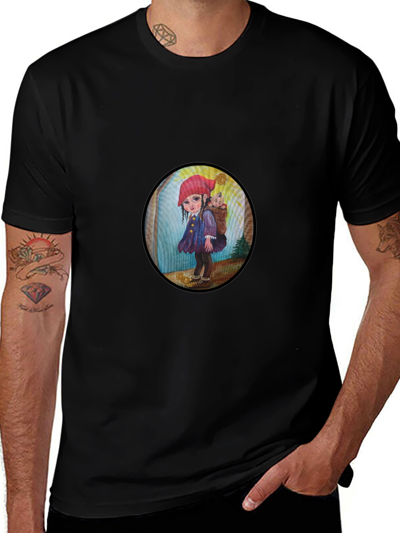 Whimsical Girl Graphic Tee - Unique Print
