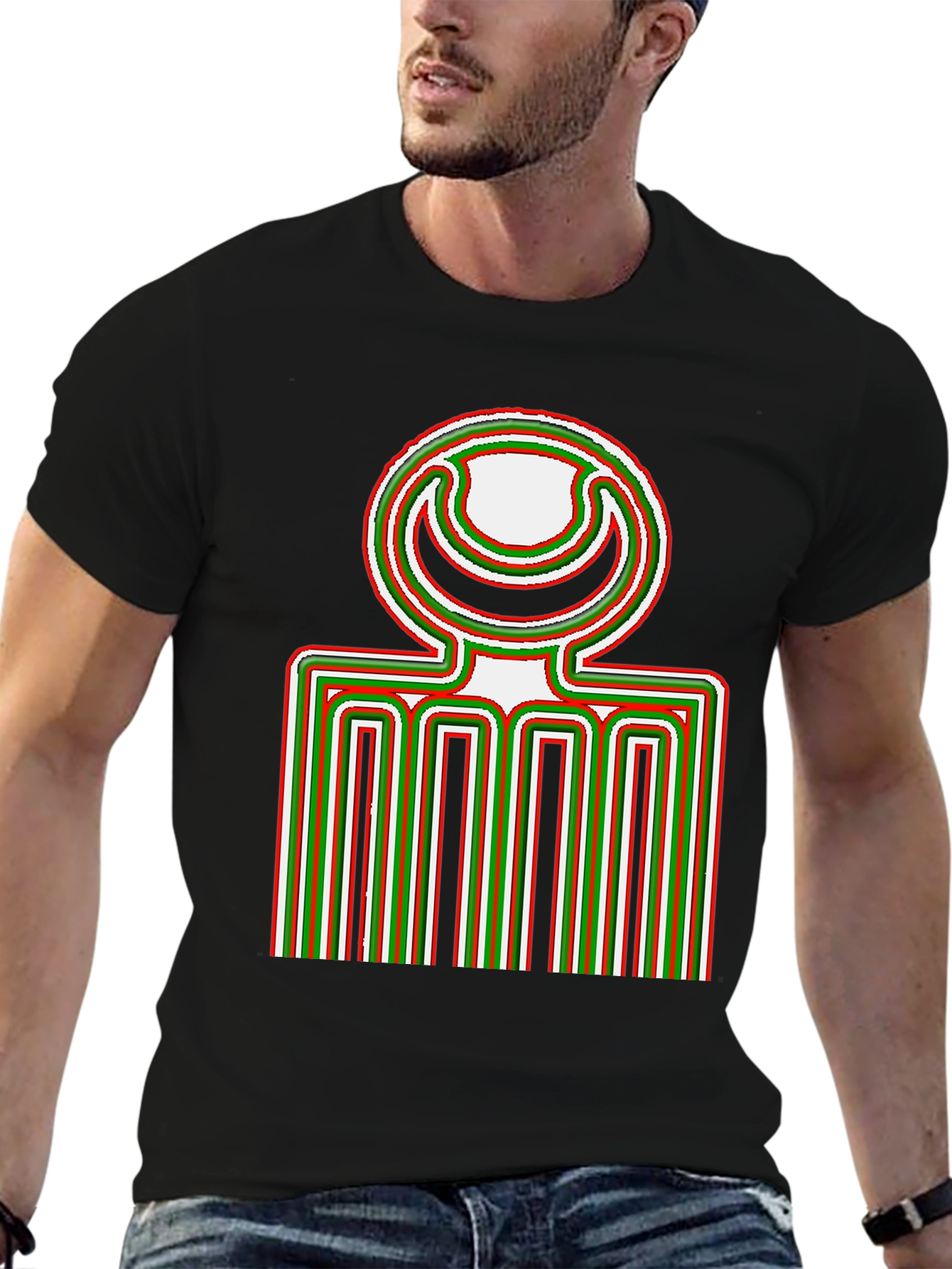Unique Graphic Print Black T-Shirt