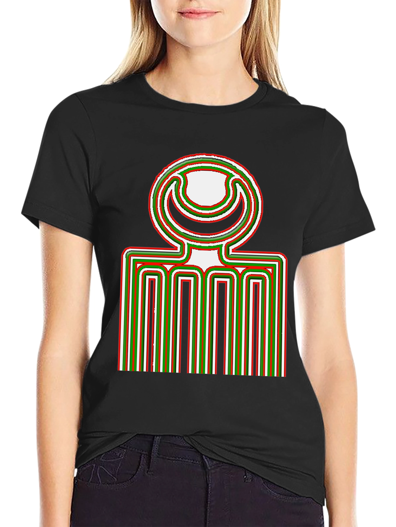 Unique Graphic Print Black T-Shirt