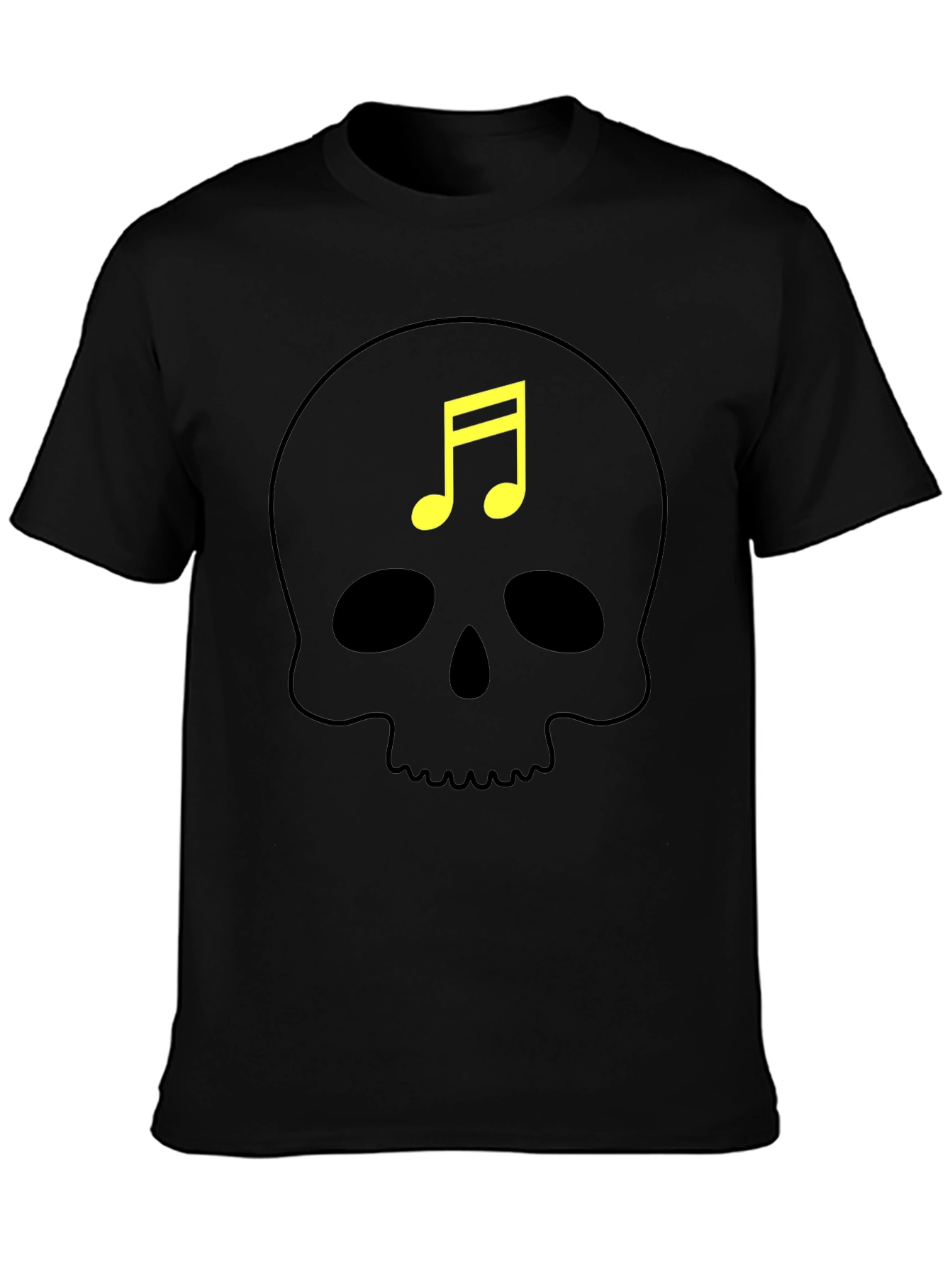 Skull Music Note Graphic T-Shirt