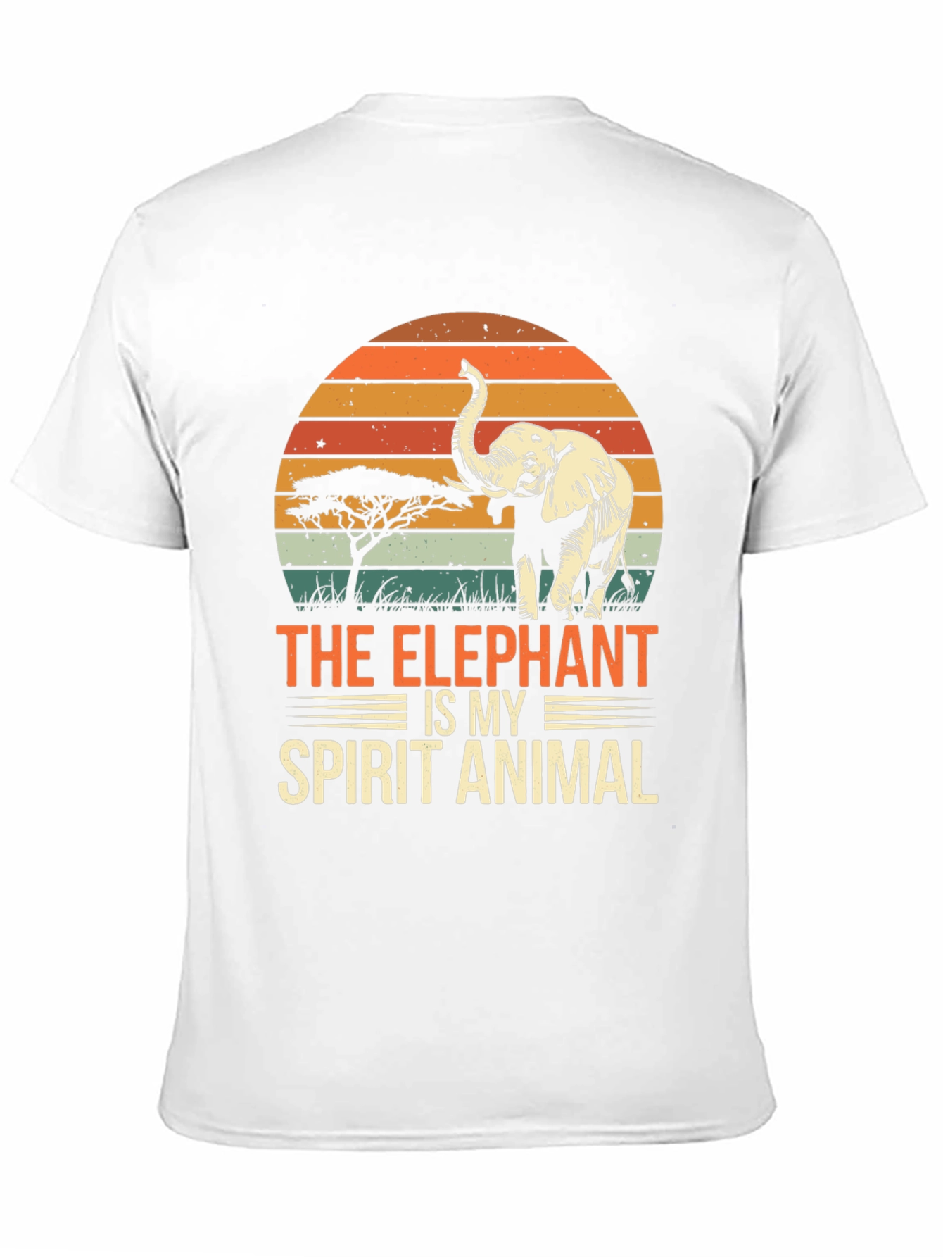 Elephant Spirit Animal T-Shirt: Retro Sunset Style