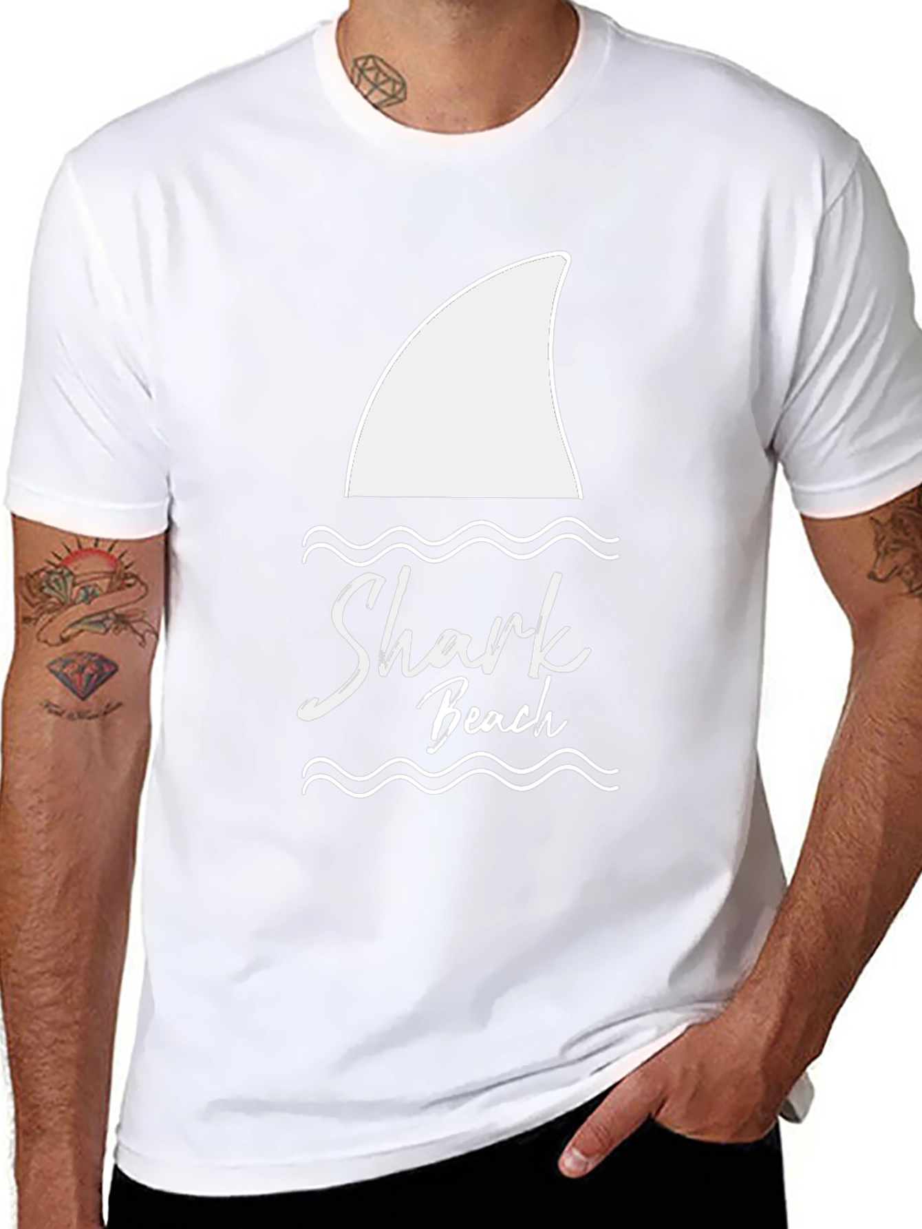 Shark Beach Graphic Tee - Black