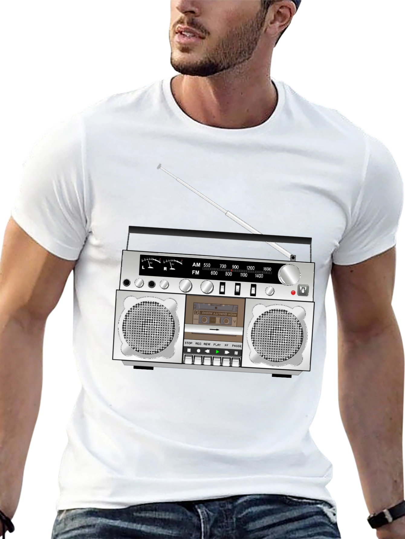 Retro Boombox Graphic T-Shirt