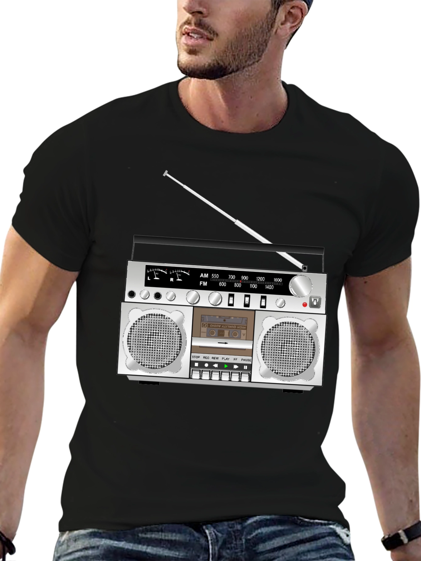 Retro Boombox Graphic T-Shirt