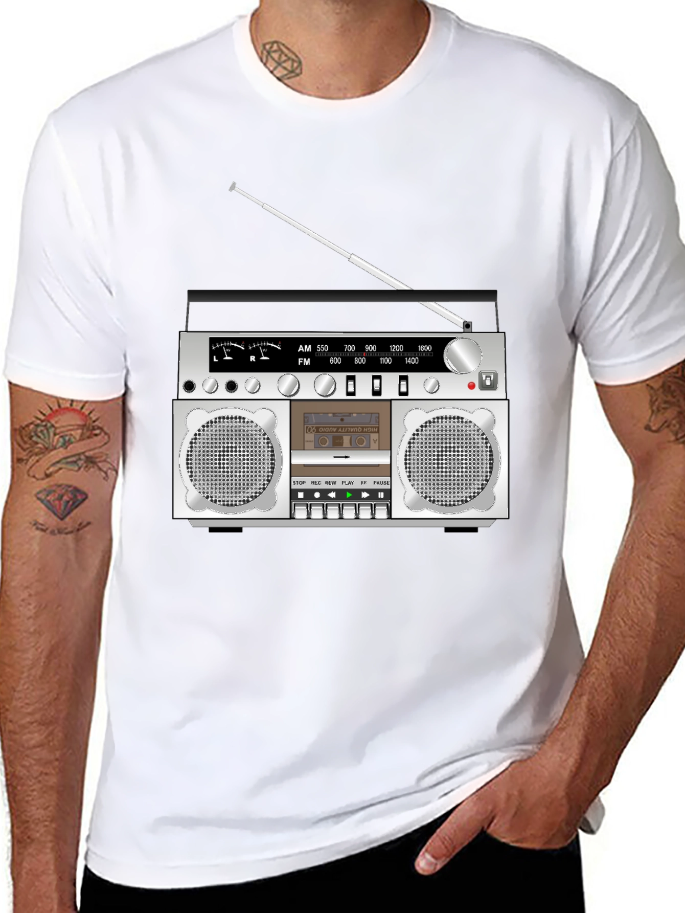 Retro Boombox Graphic T-Shirt