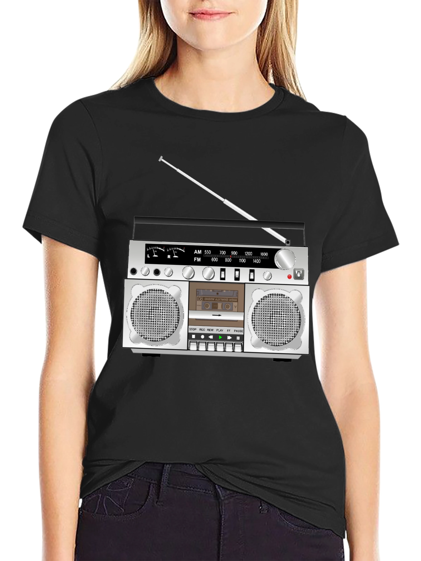 Retro Boombox Graphic T-Shirt