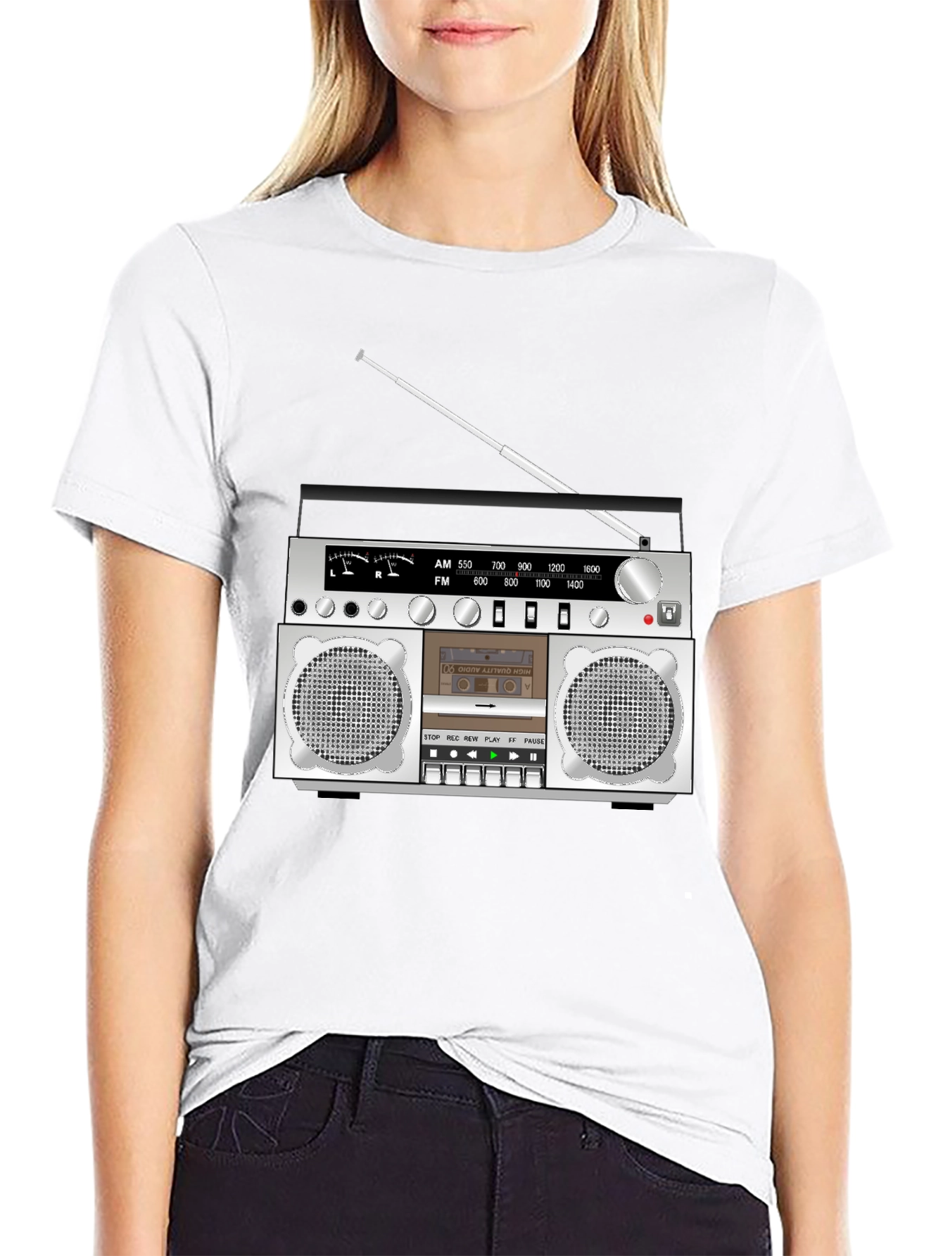 Retro Boombox Graphic T-Shirt