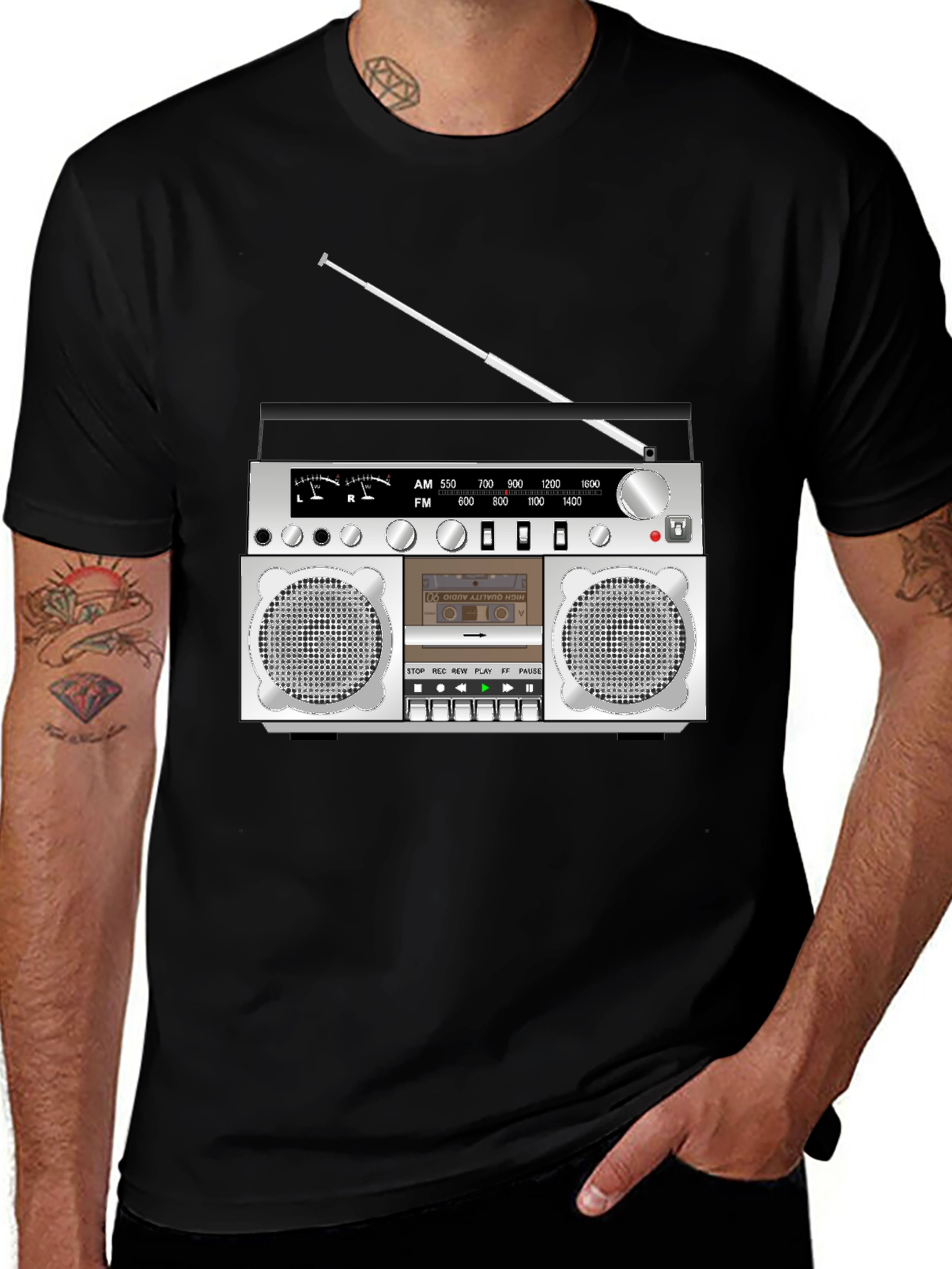 Retro Boombox Graphic T-Shirt