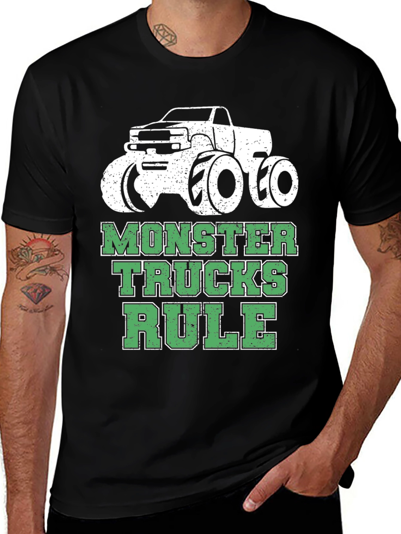 Monster Trucks Rule T-Shirt - Black Cotton Tee
