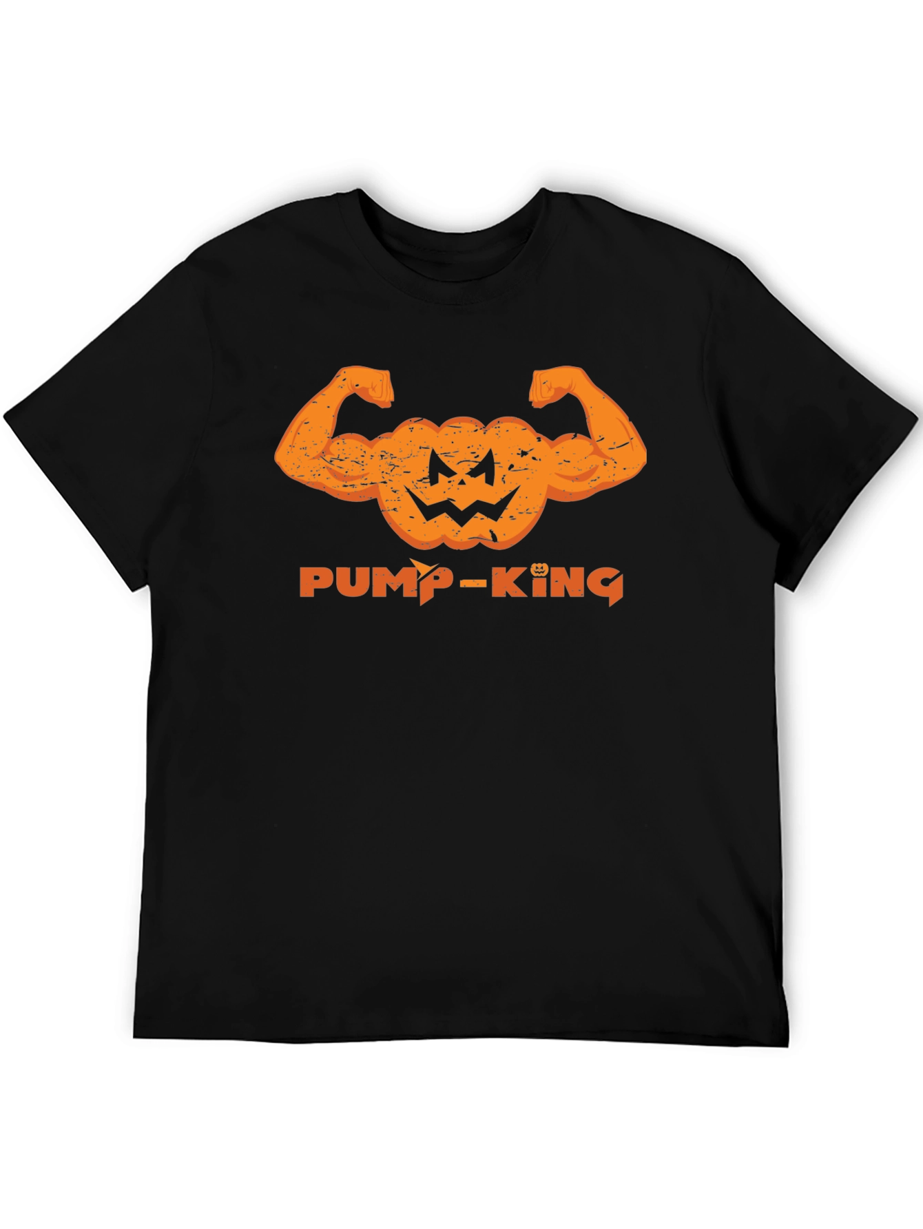 Pump-King T-Shirt: Halloween Bodybuilder Pumpkin Design