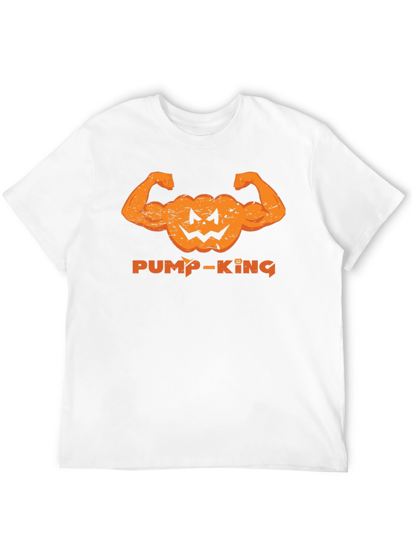 Pump-King T-Shirt: Halloween Bodybuilder Pumpkin Design