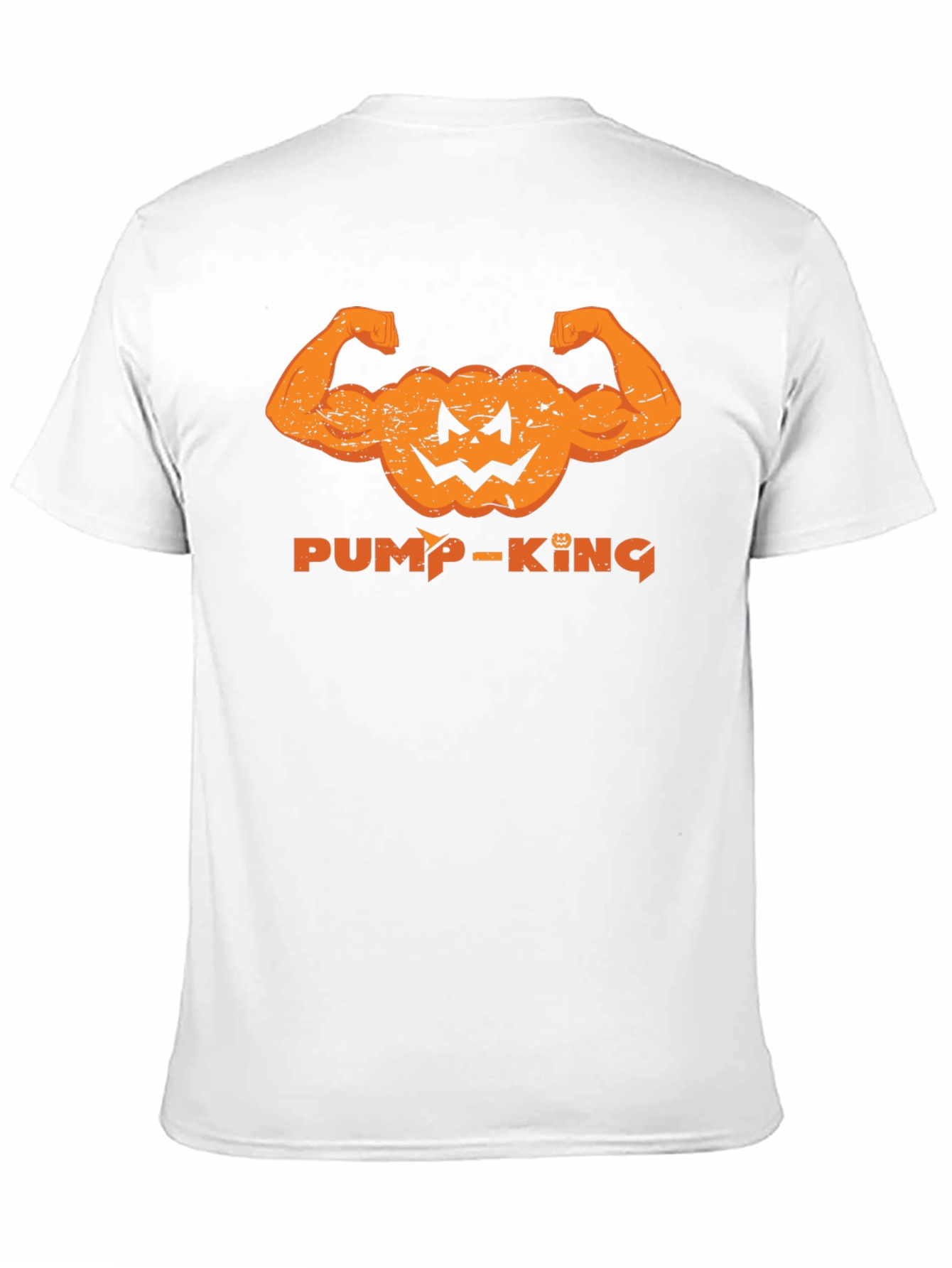 Pump-King T-Shirt: Halloween Bodybuilder Pumpkin Design