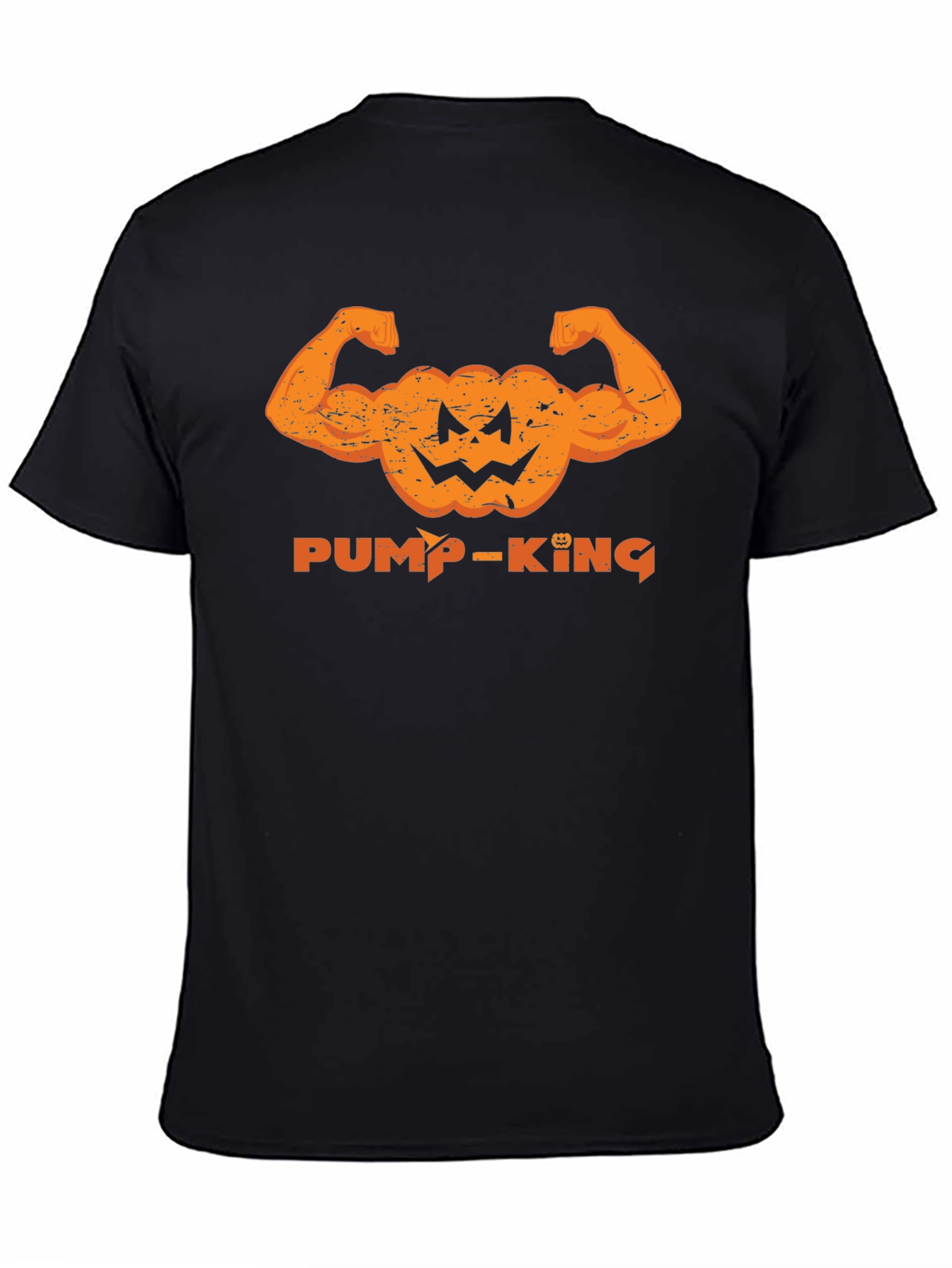 Pump-King T-Shirt: Halloween Bodybuilder Pumpkin Design