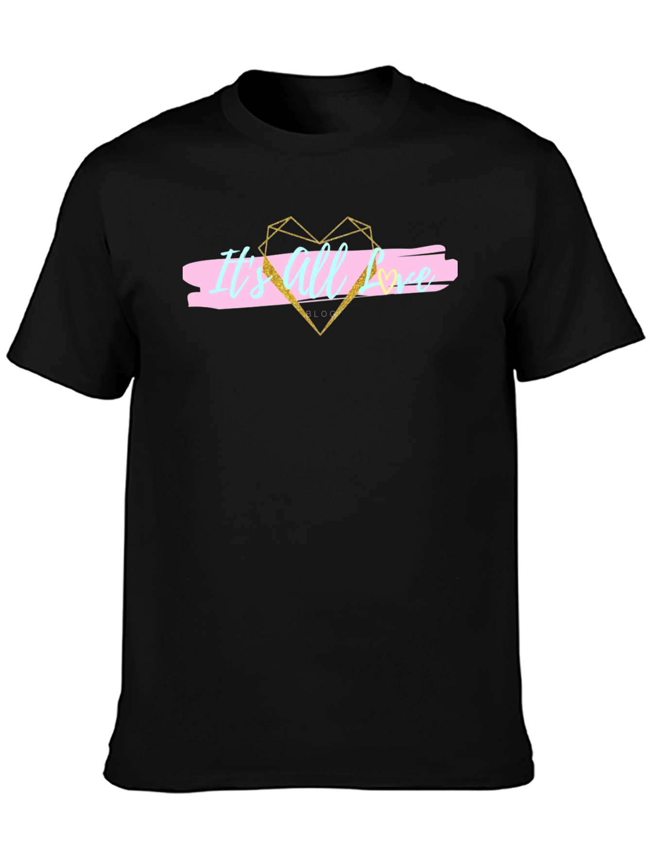 Stylish Its All Love Black Graphic Tee