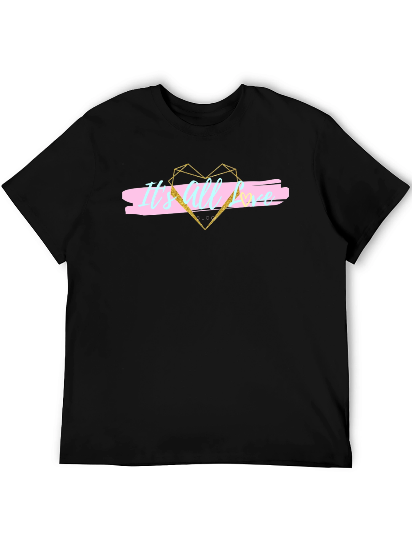 Stylish Its All Love Black Graphic Tee