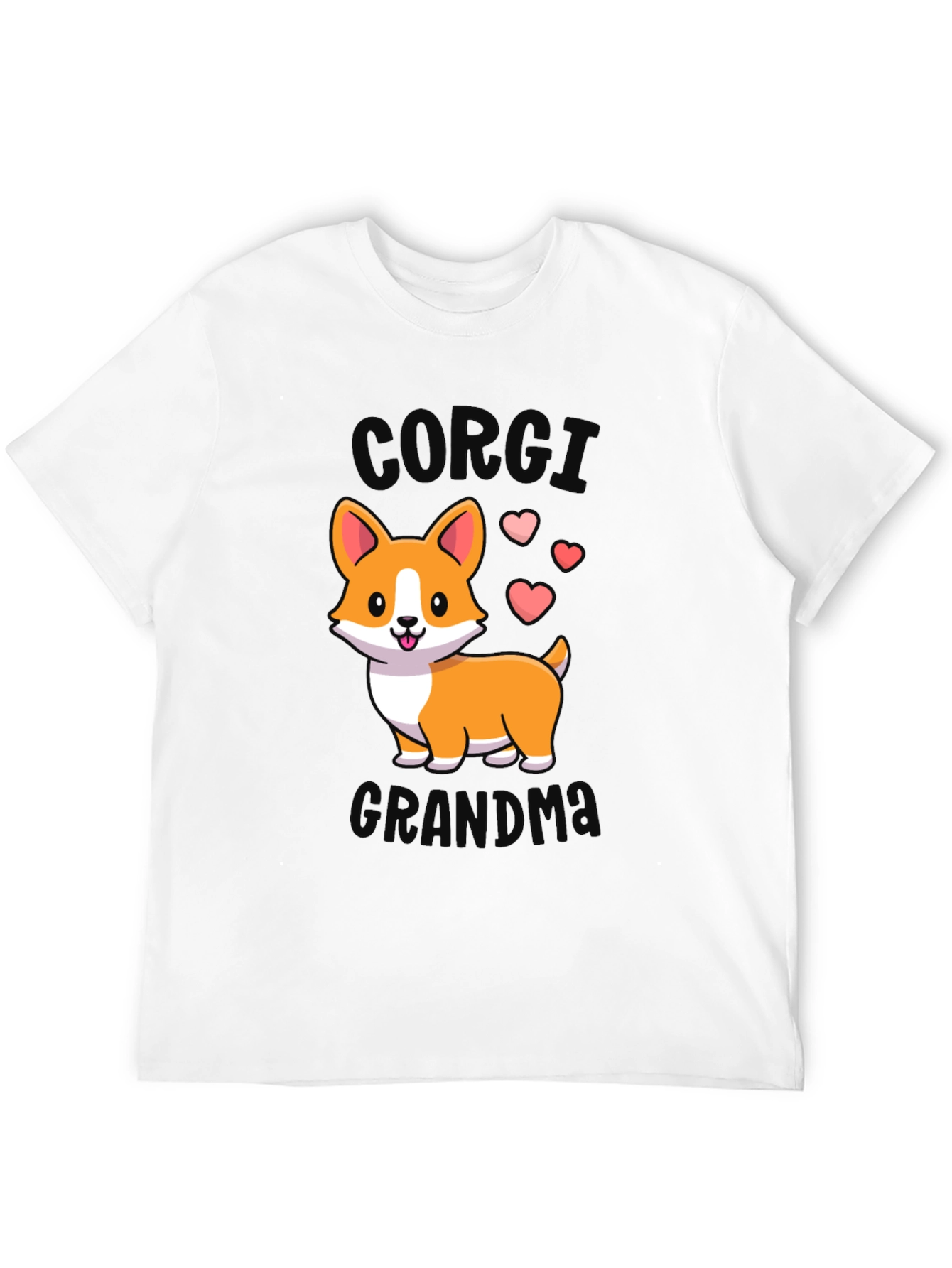 Corgi Grandma Black T-Shirt
