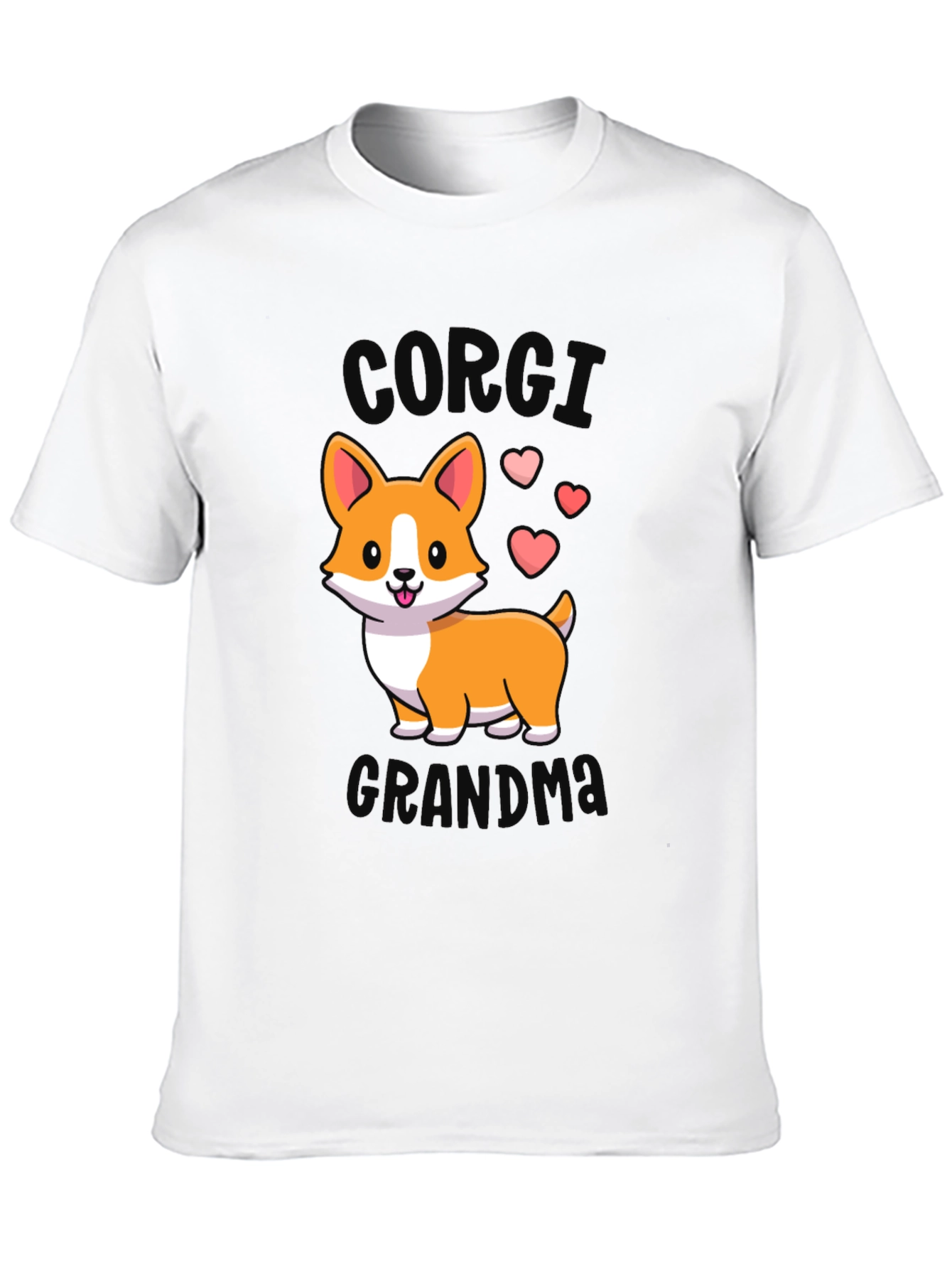 Corgi Grandma Black T-Shirt