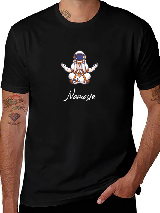 Astronaut Namaste Graphic T-Shirt - Black