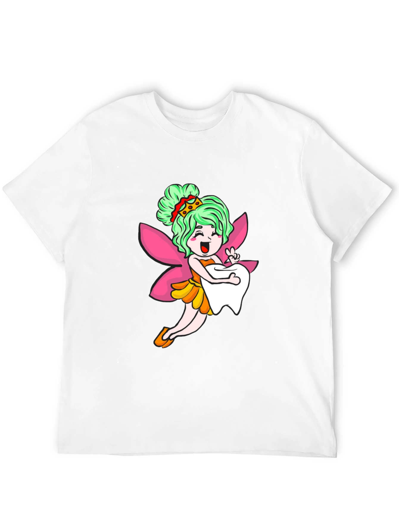 Cute Tooth Fairy Graphic Tee - Black T-Shirt
