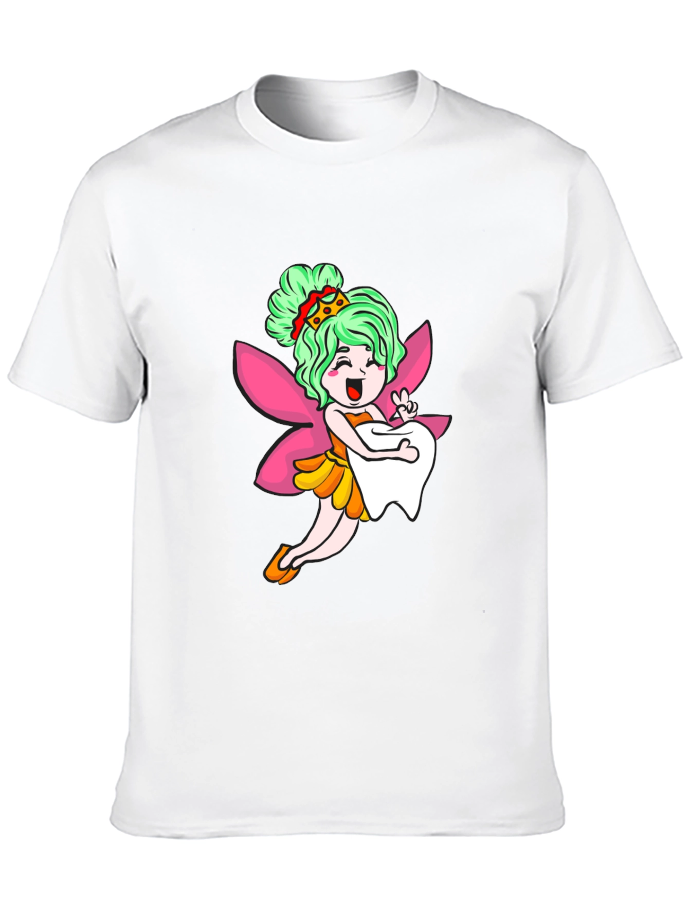 Cute Tooth Fairy Graphic Tee - Black T-Shirt