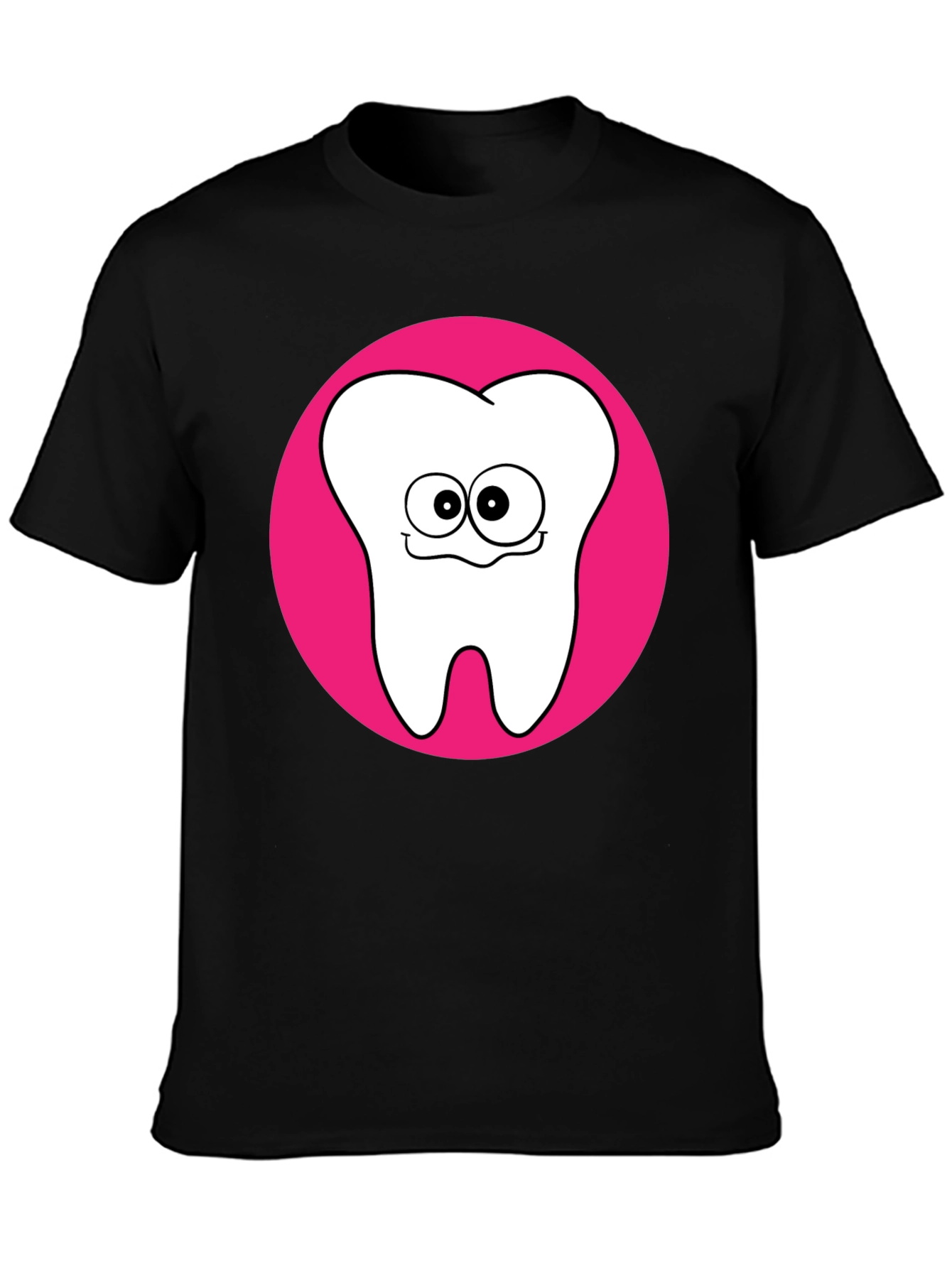 Funny Tooth Graphic Tee - Black Cotton T-Shirt